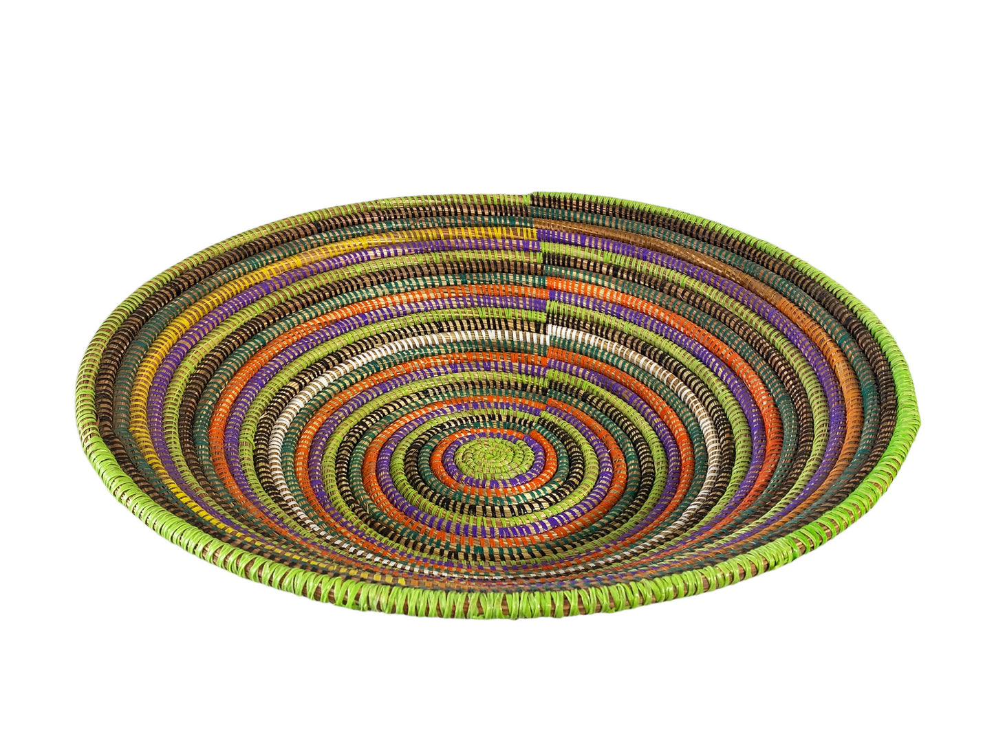 #5690 Large Handmade Woven Wolof Basket From Senegal 19.5" Diameter