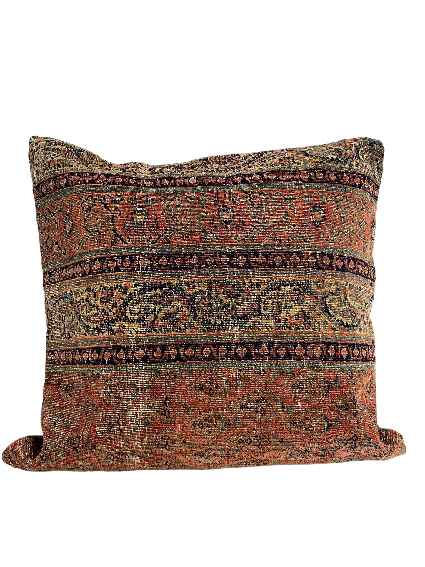 #5686 Superb 19th Fragment Herat Paisley Design Pillow Cover 22" by 22"