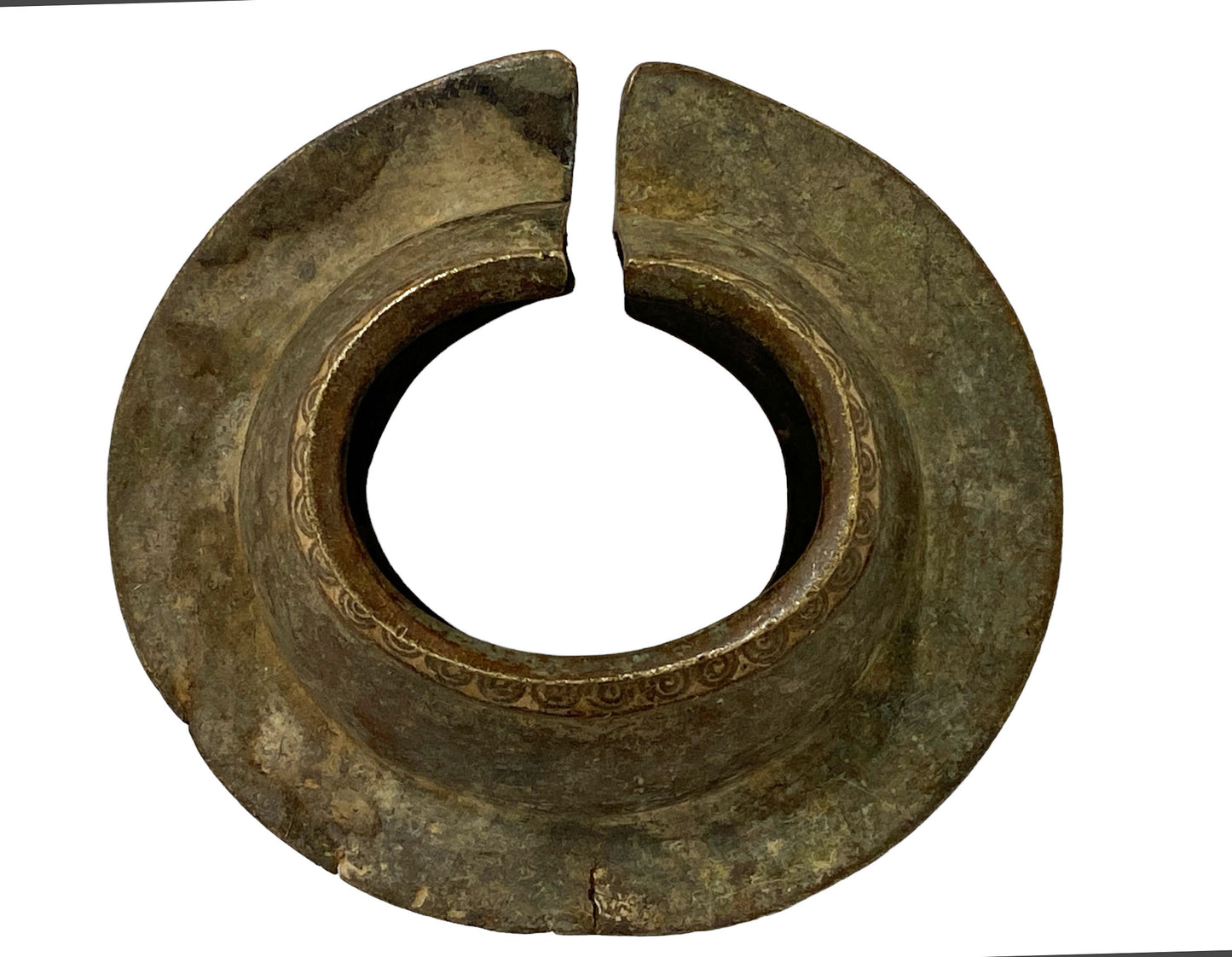 #5772 Exquisite Old Bronze Trade Bracelet/Currency Gan Burkina Faso 3" H by 5.5" W