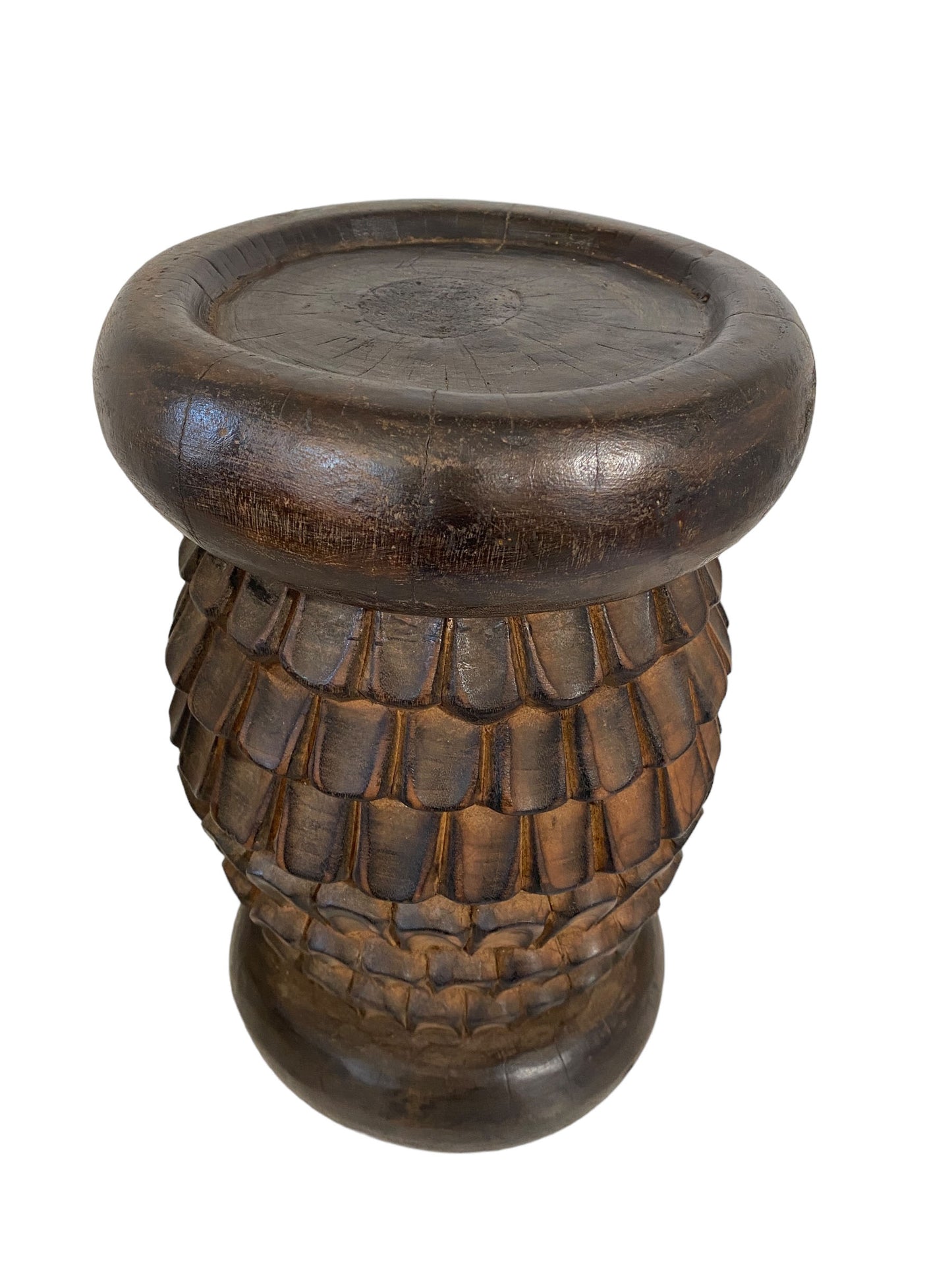 #5869 1960's Tribal Nobility Bamileke Stool/Table Cameroon 14.5" H