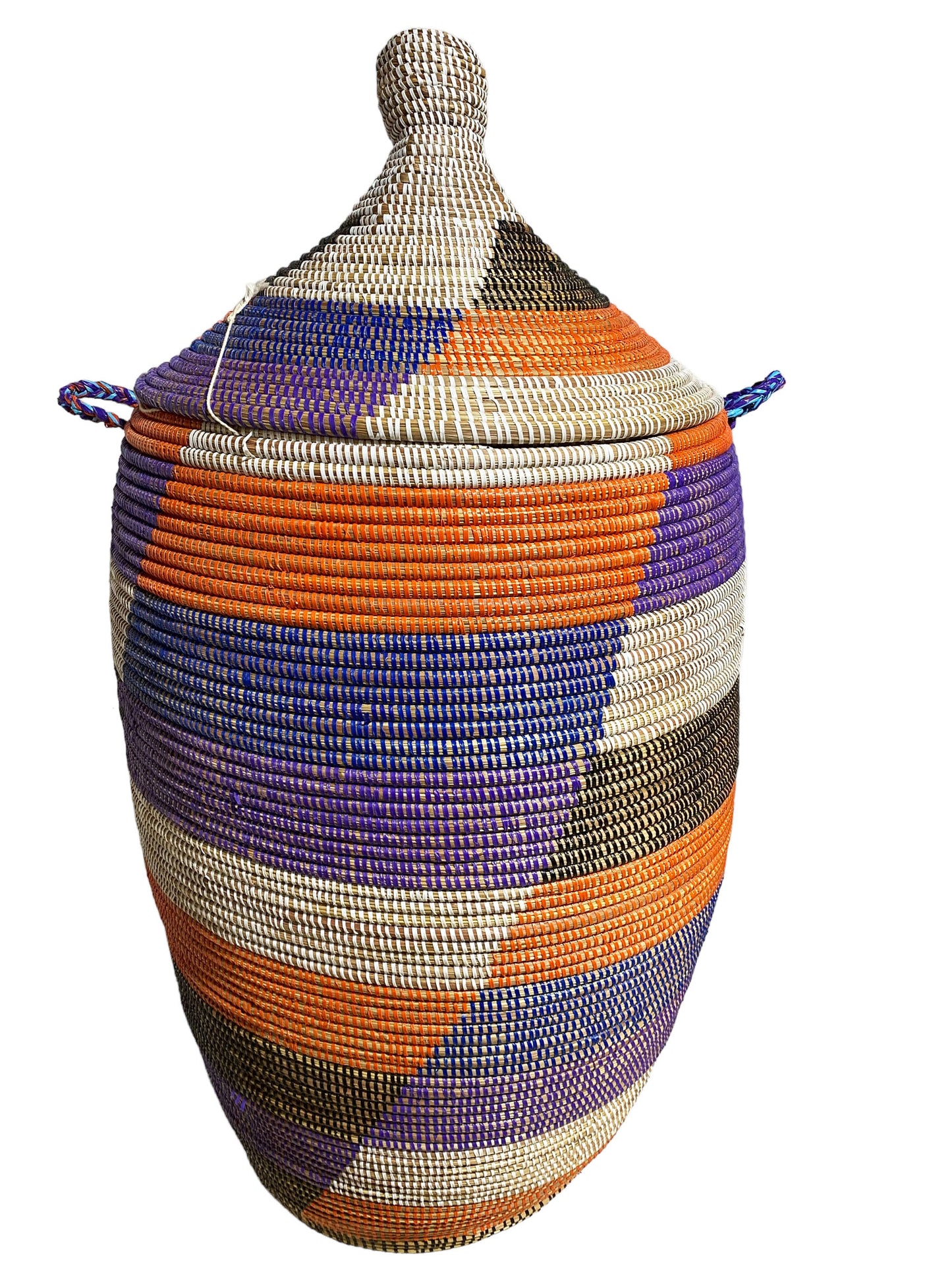 #5650 Lg Basket with Lid Senegal West Africa 36" H