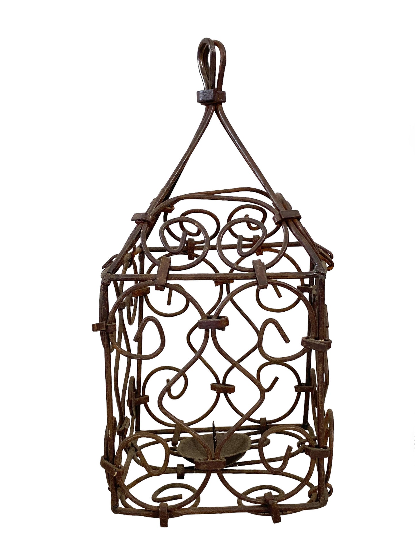 #5669 Vintage Artistic Iron Candle Holder 9.25" H