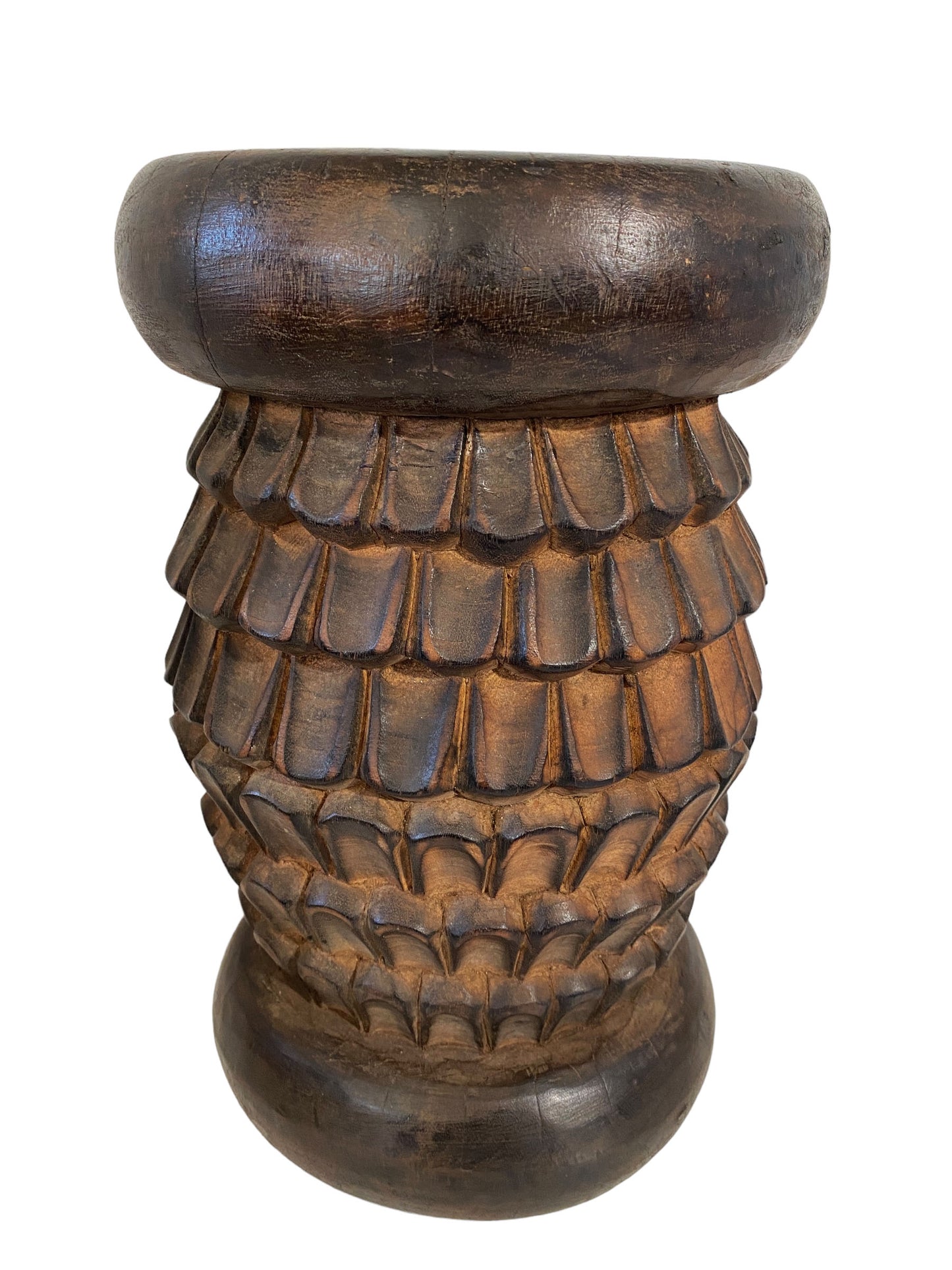 #5869 1960's Tribal Nobility Bamileke Stool/Table Cameroon 14.5" H