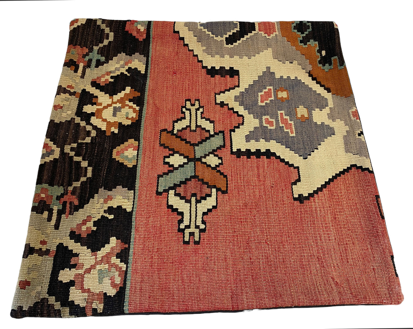 #5605 Superb Custom Made Old Turkish Tribal Kilim Pillow Cover 24" by 24"