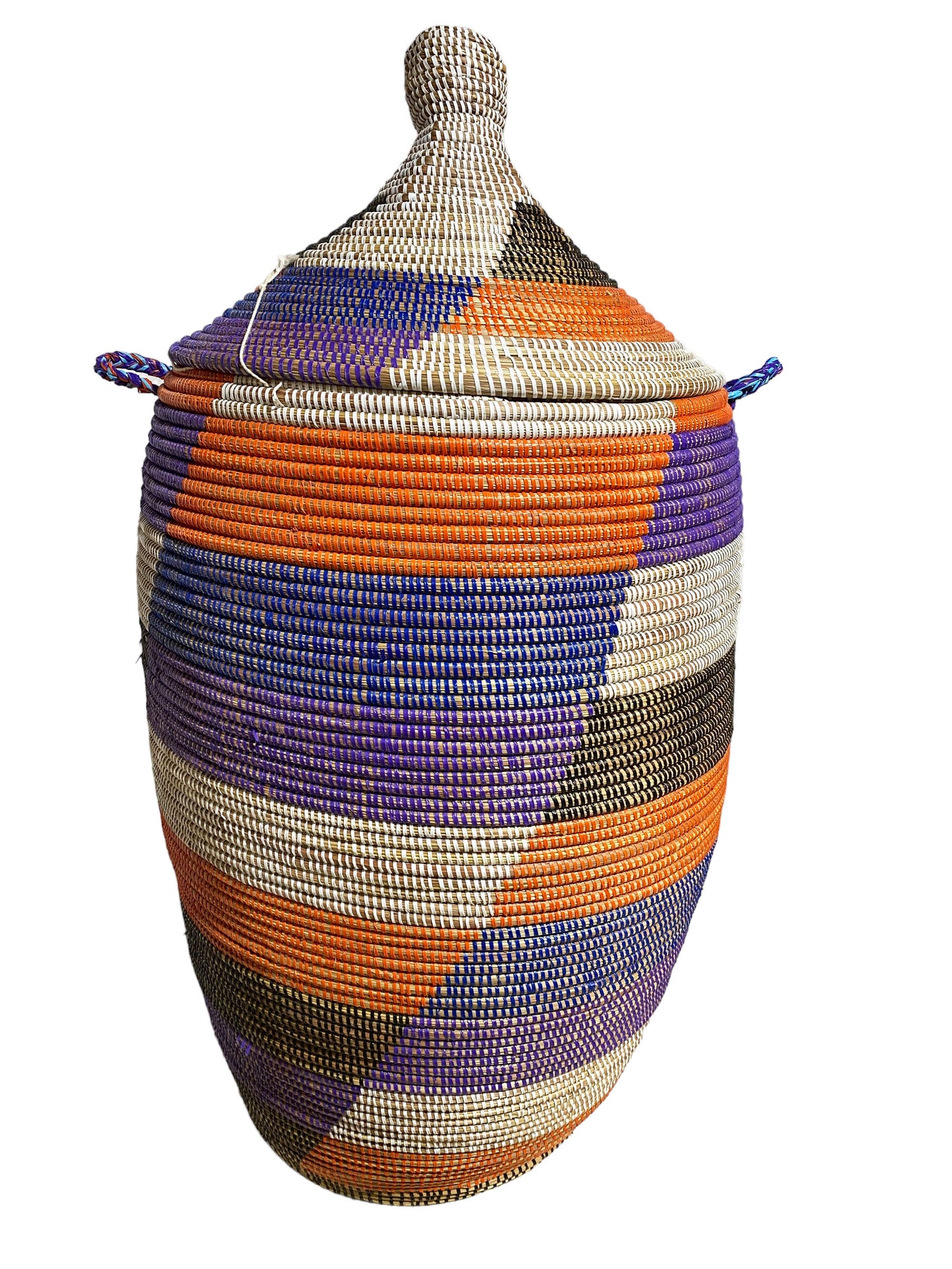#5650 Lg Basket with Lid Senegal West Africa 36" H
