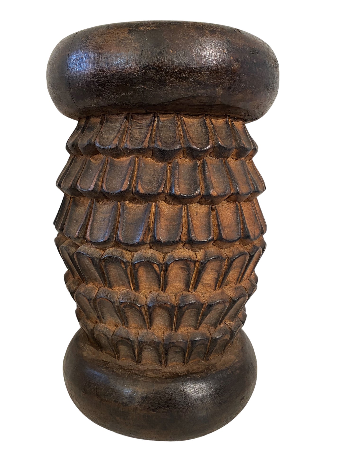 #5869 1960's Tribal Nobility Bamileke Stool/Table Cameroon 14.5" H