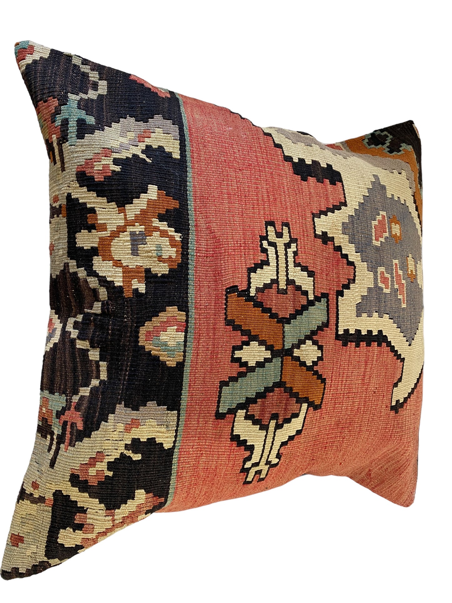 #5605 Superb Custom Made Old Turkish Tribal Kilim Pillow Cover 24" by 24"