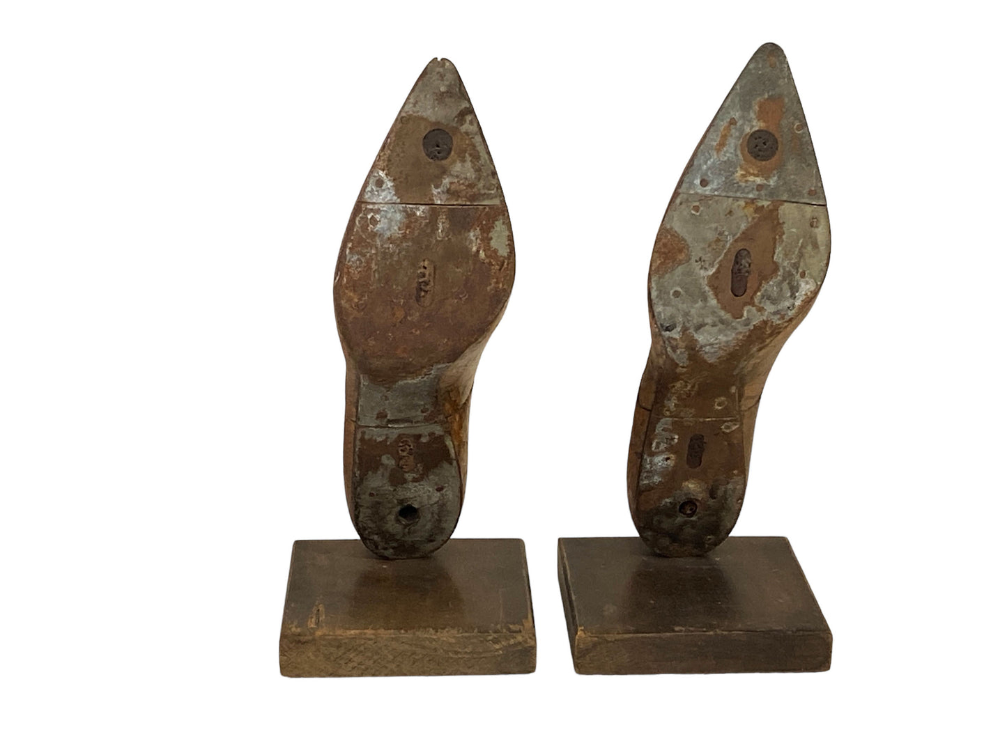 #5638 Vintage 1950's American Wood Shoe Mold Bookends - A Pair
