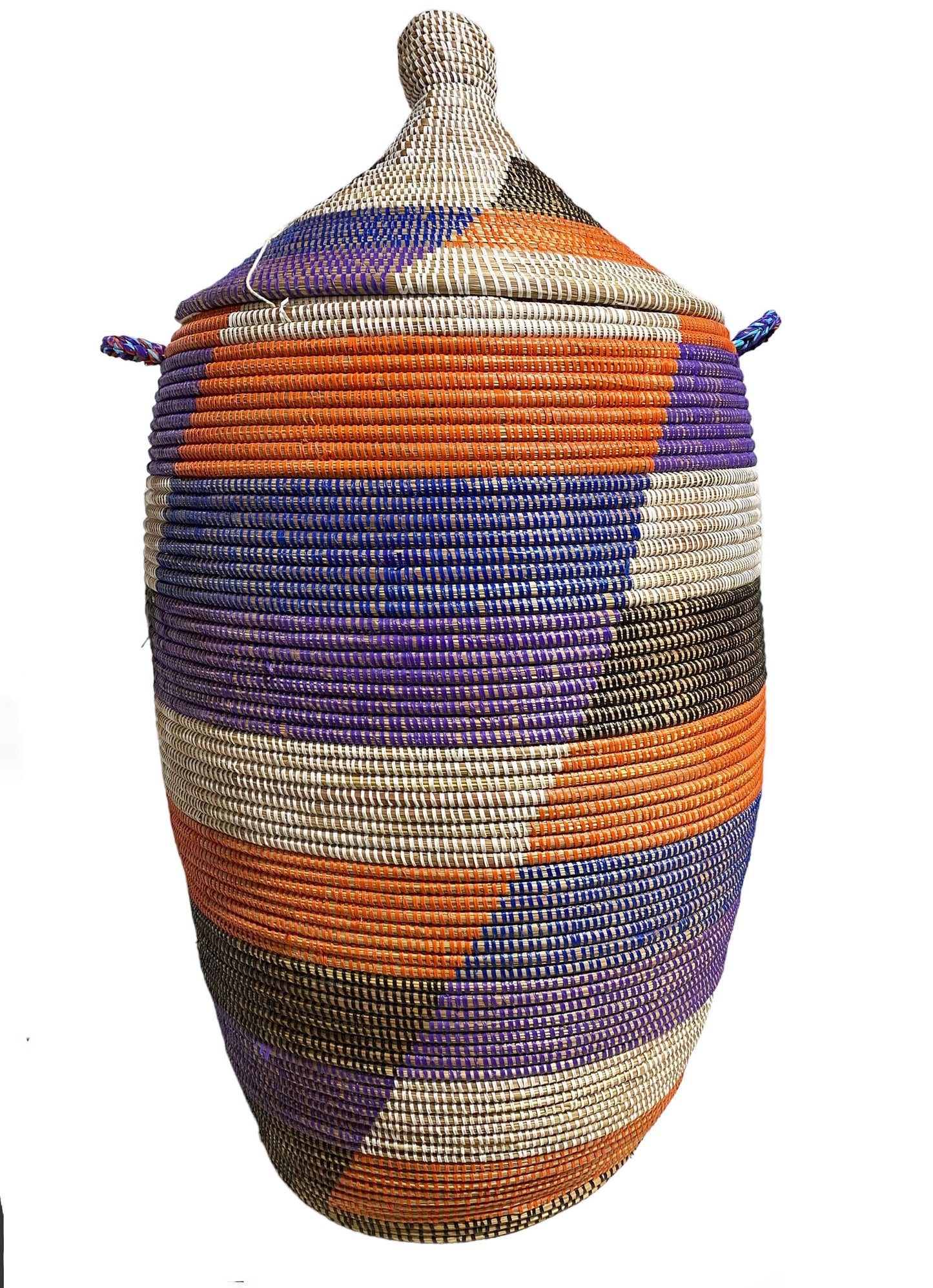 #5650 Lg Basket with Lid Senegal West Africa 36" H