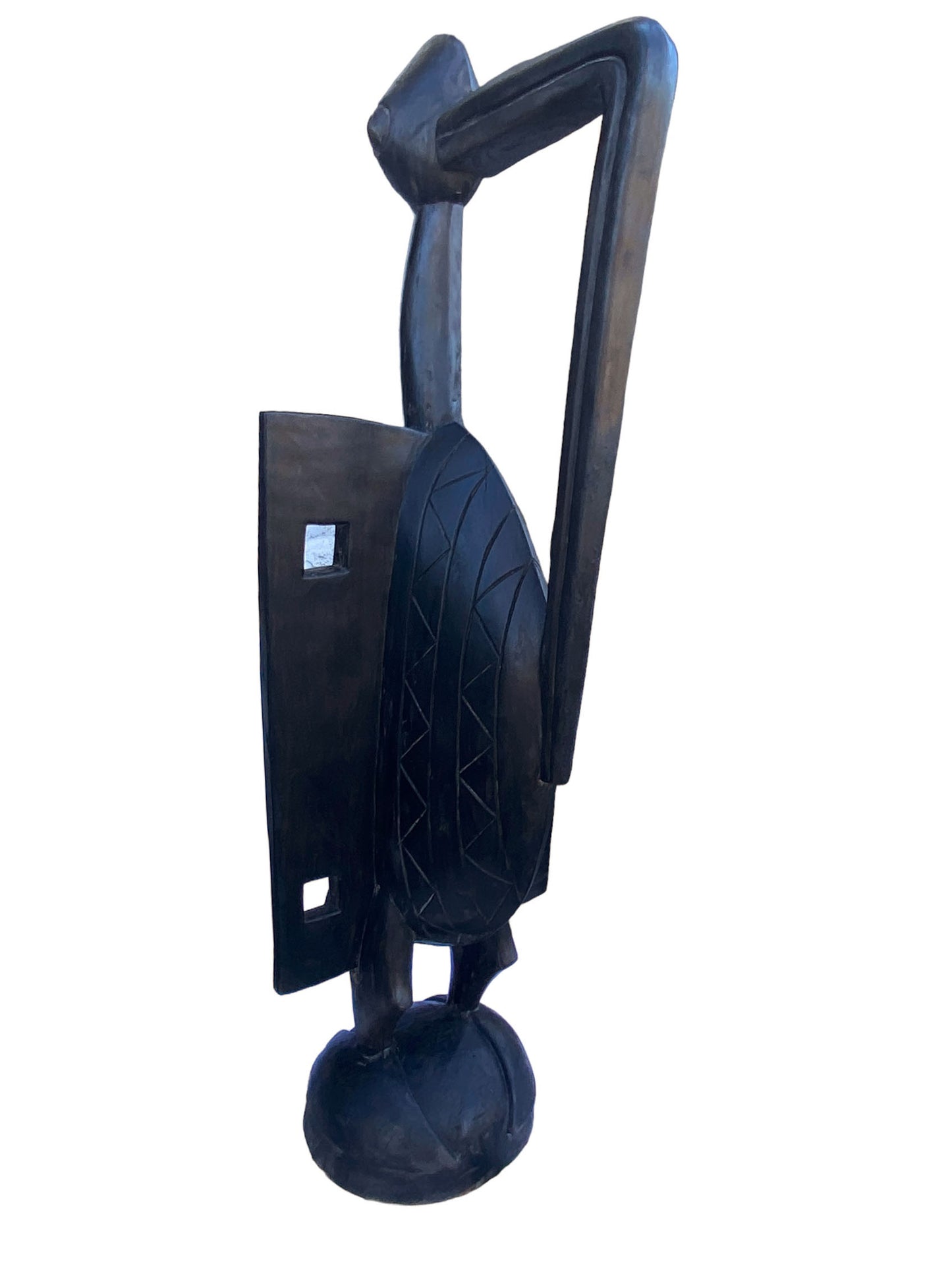 #7110 Huge Sculpture of Senufo Bird Statue Cote d'Ivoire 71.5" H
