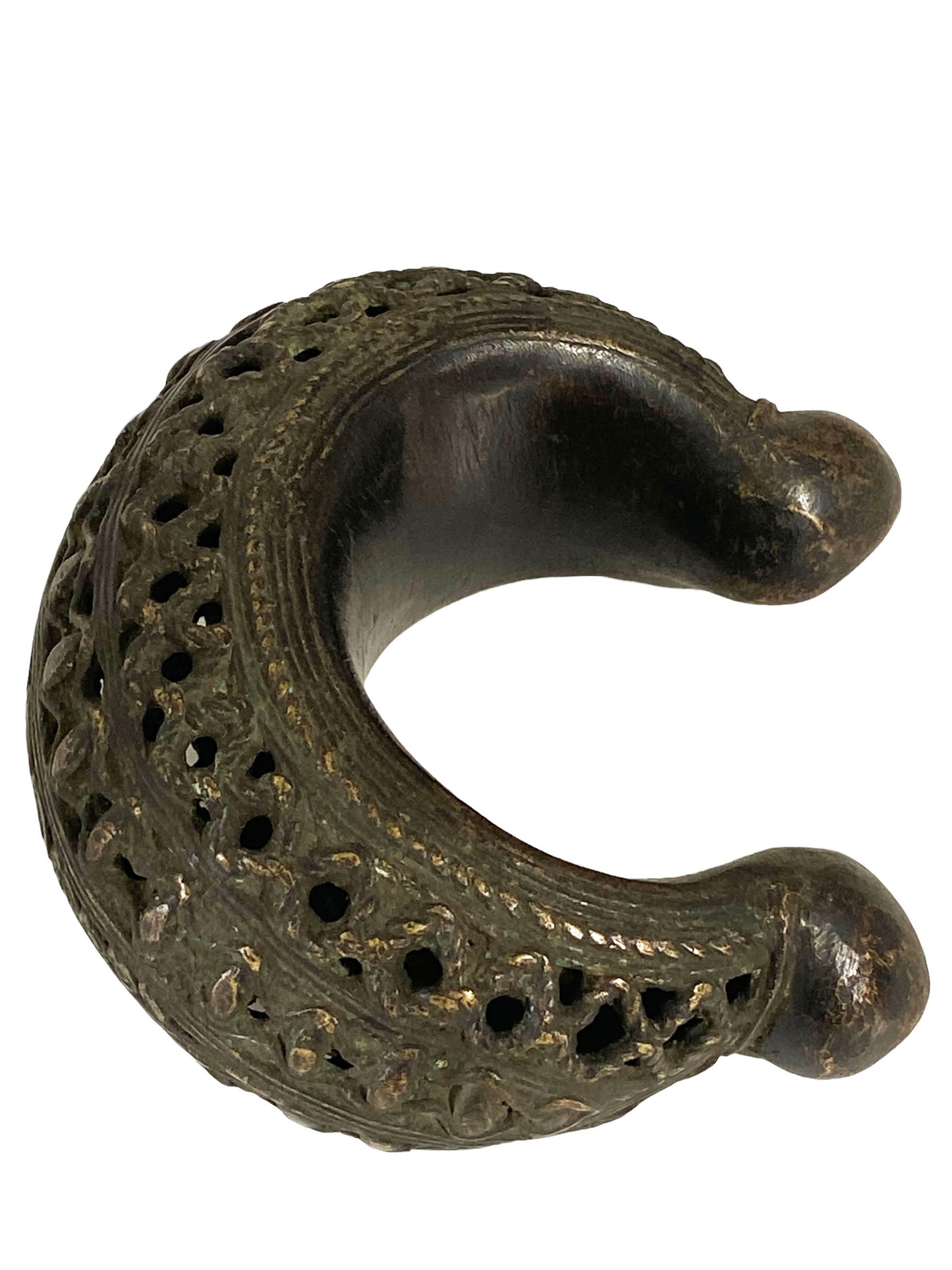 #5237 Vintage Benin Bronze Bracelet Trade Currency Nigeria