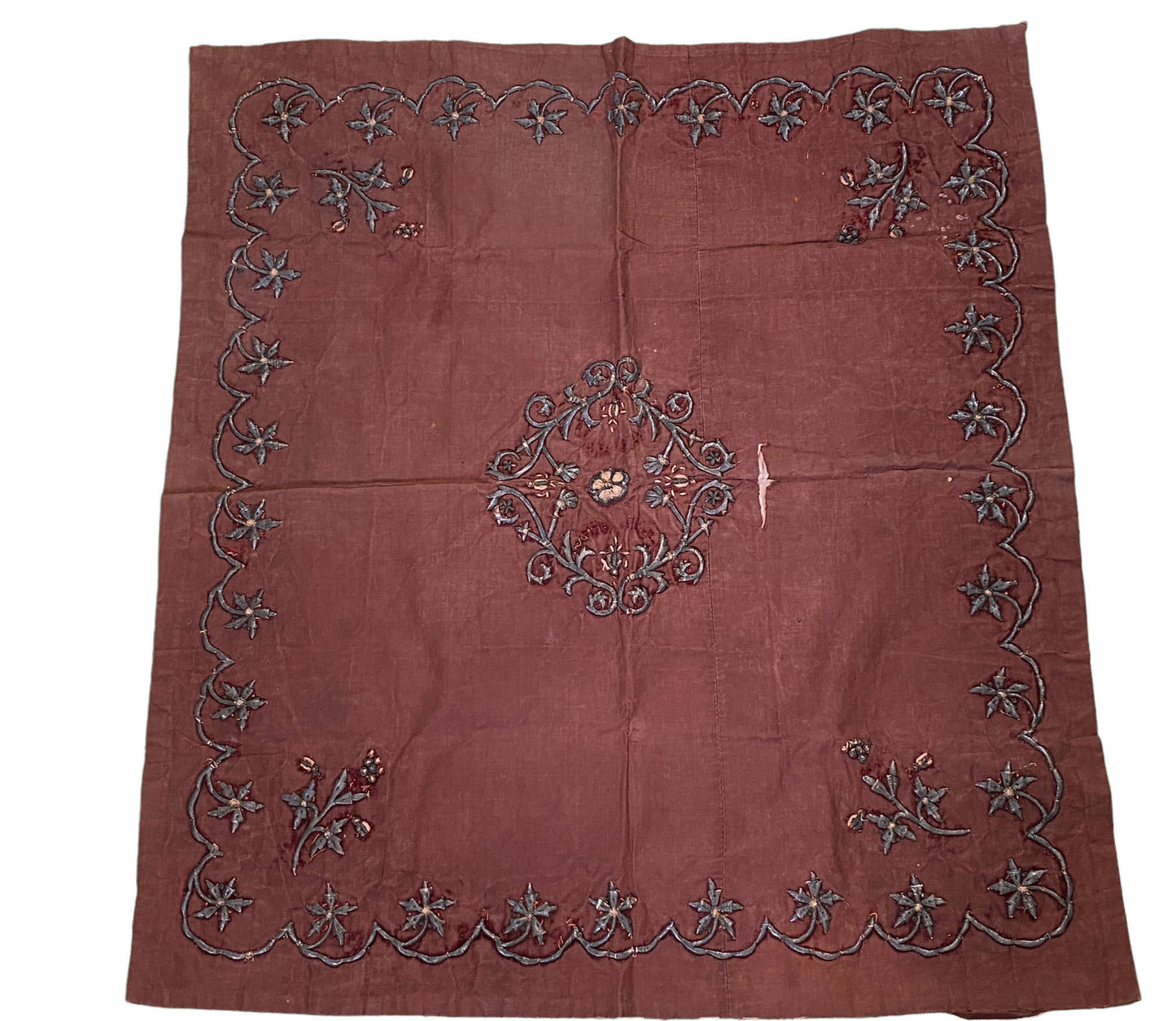 #5618 Antique European Altar Cover Cloth, Silver metallic treads