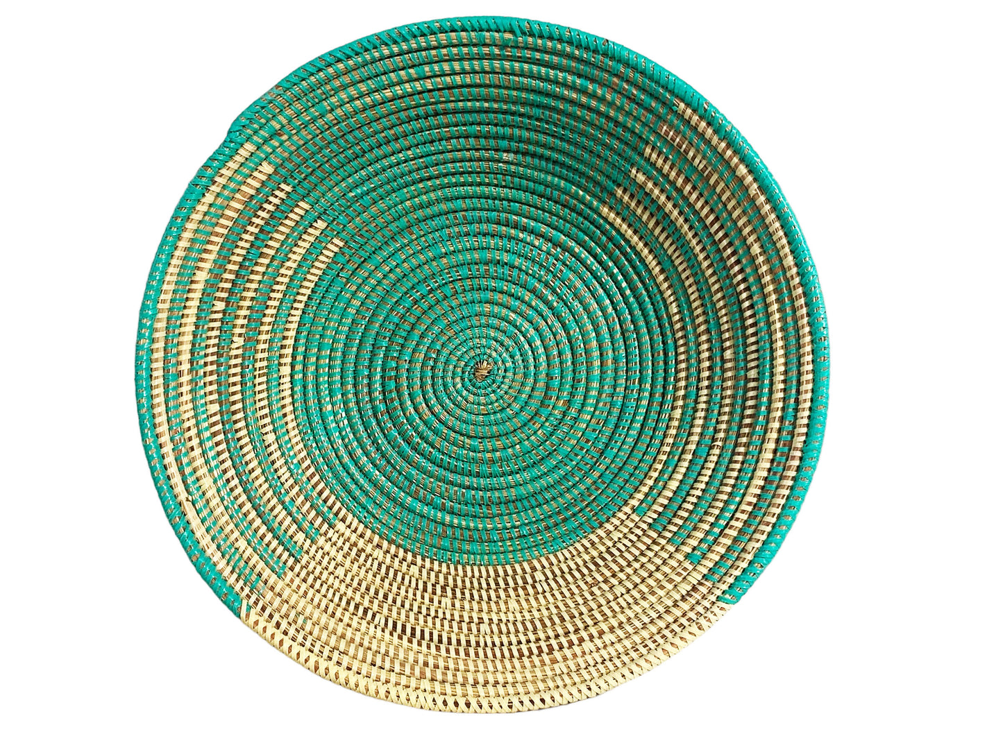 #5685 Large Handmade Woven Wolof Basket From Senegal 16" Diameter