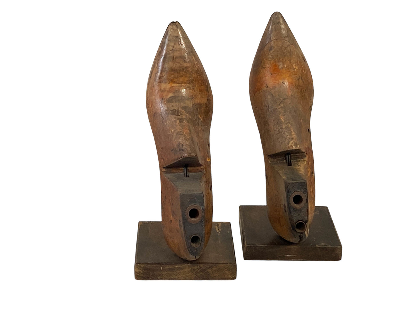 #5638 Vintage 1950's American Wood Shoe Mold Bookends - A Pair