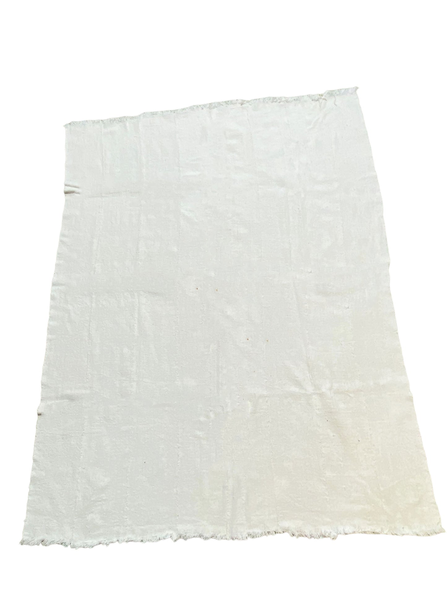 African Plain White Mud Cloth /Bogolan Textile Mali 41" by 64" # 573