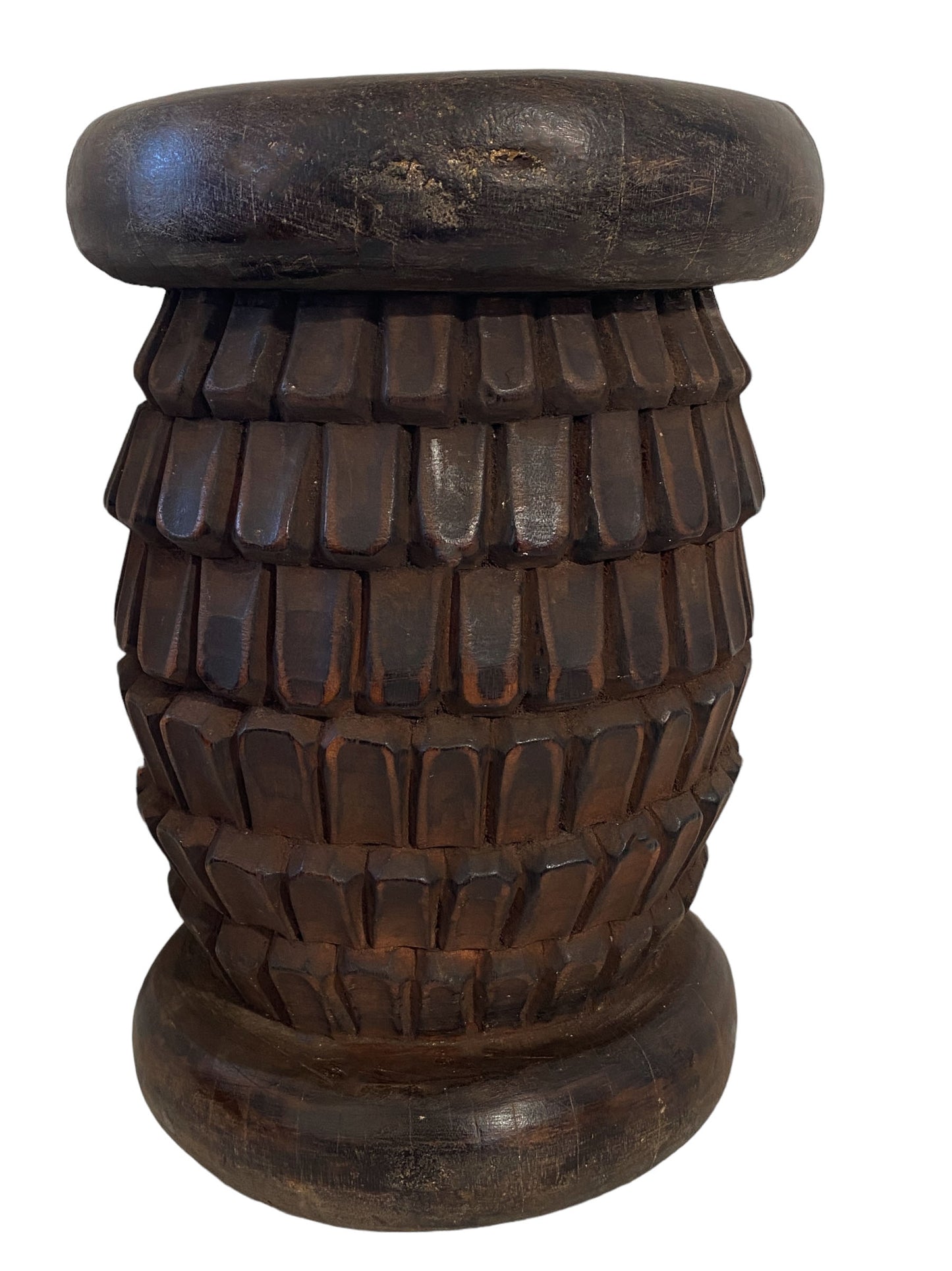 #5864 1960's Tribal Nobility Bamileke Stool/Table Cameroon 14" H