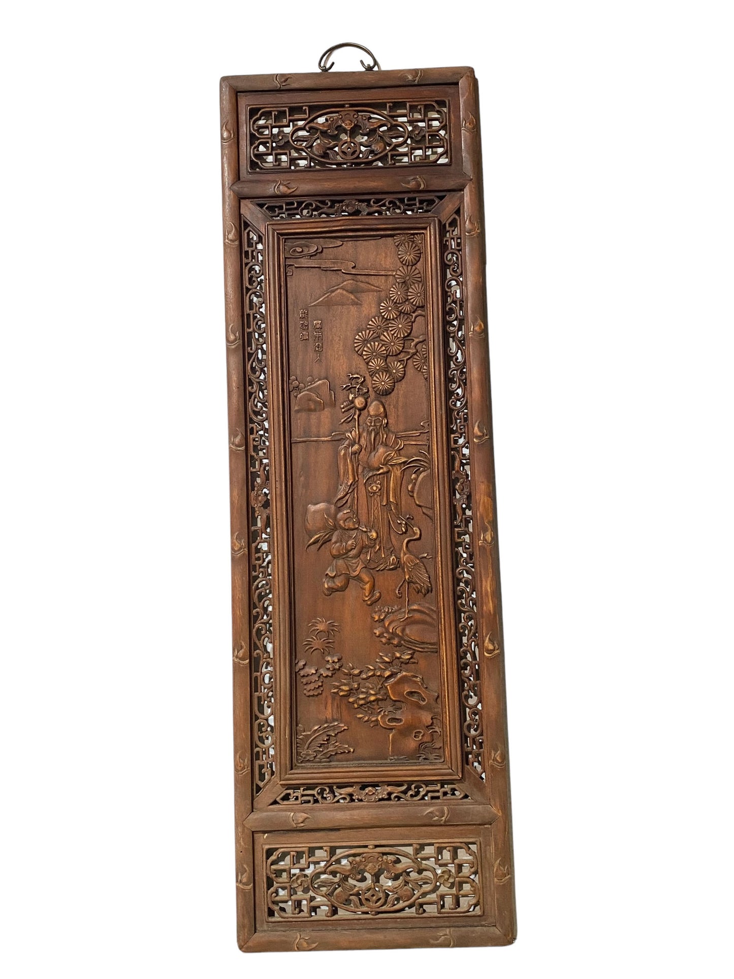 #5533 Chinoiserie Wood Wall Panel W/Figures 49" H