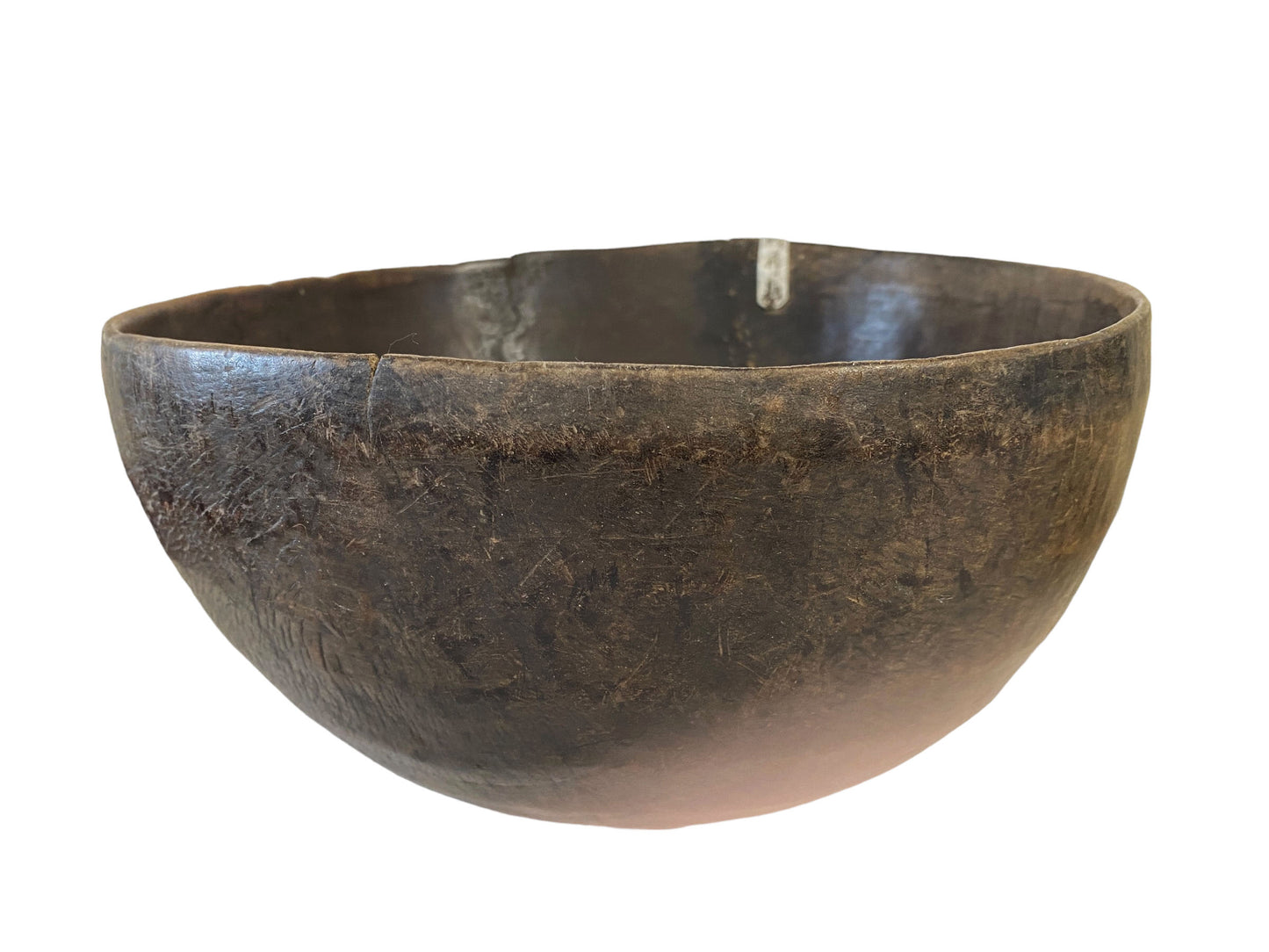#5837 African Hausa Wooden Bowl From Niger 11.25" Diameter