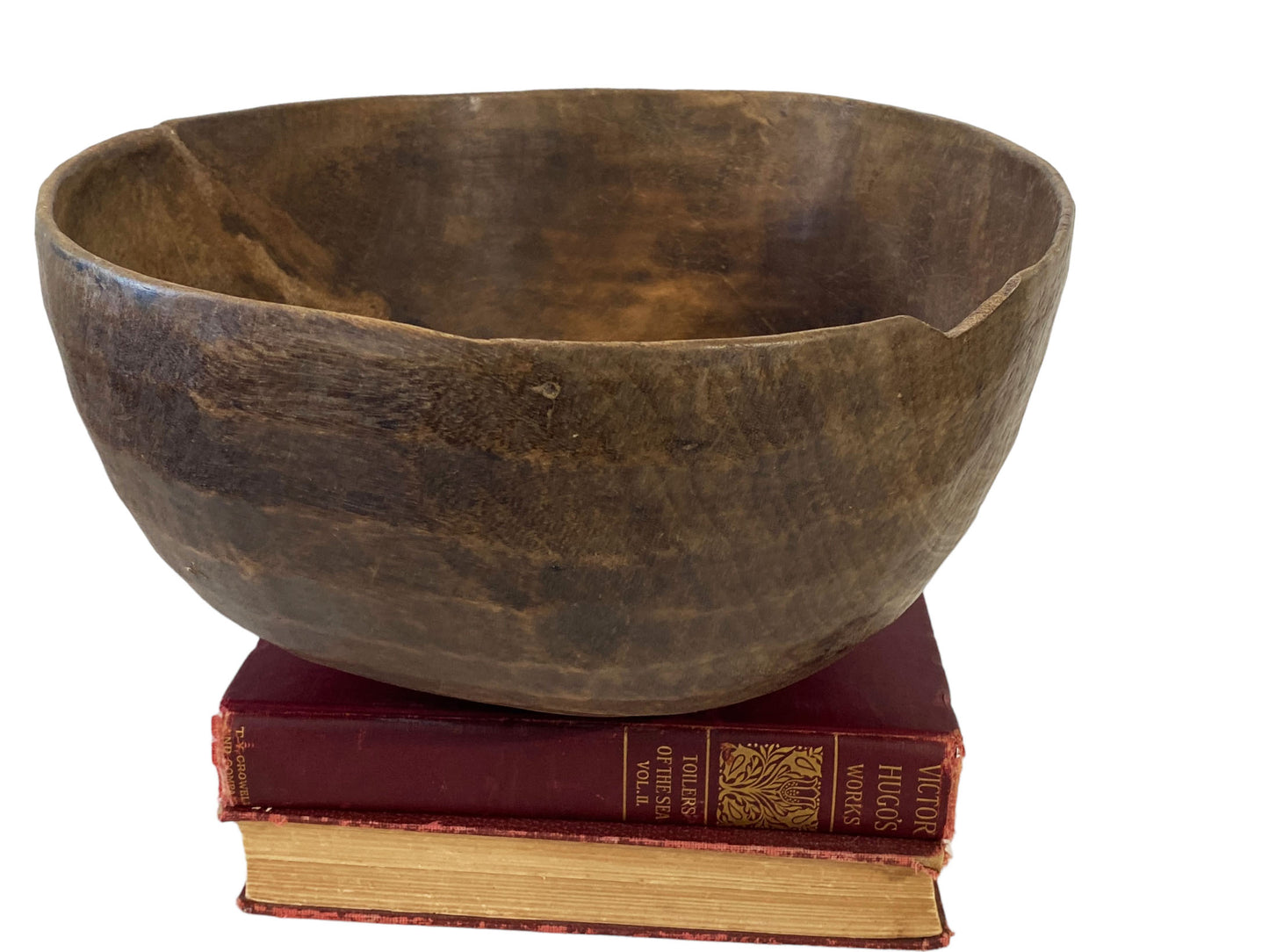 #5835 African Hausa Engraved Wooden Bowl From Niger 12" Diameter