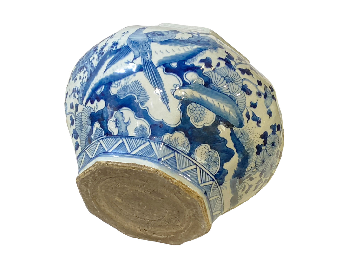 #3209 Ming Style Chinoiserie Blue and White Vase/Cachepot 11" H