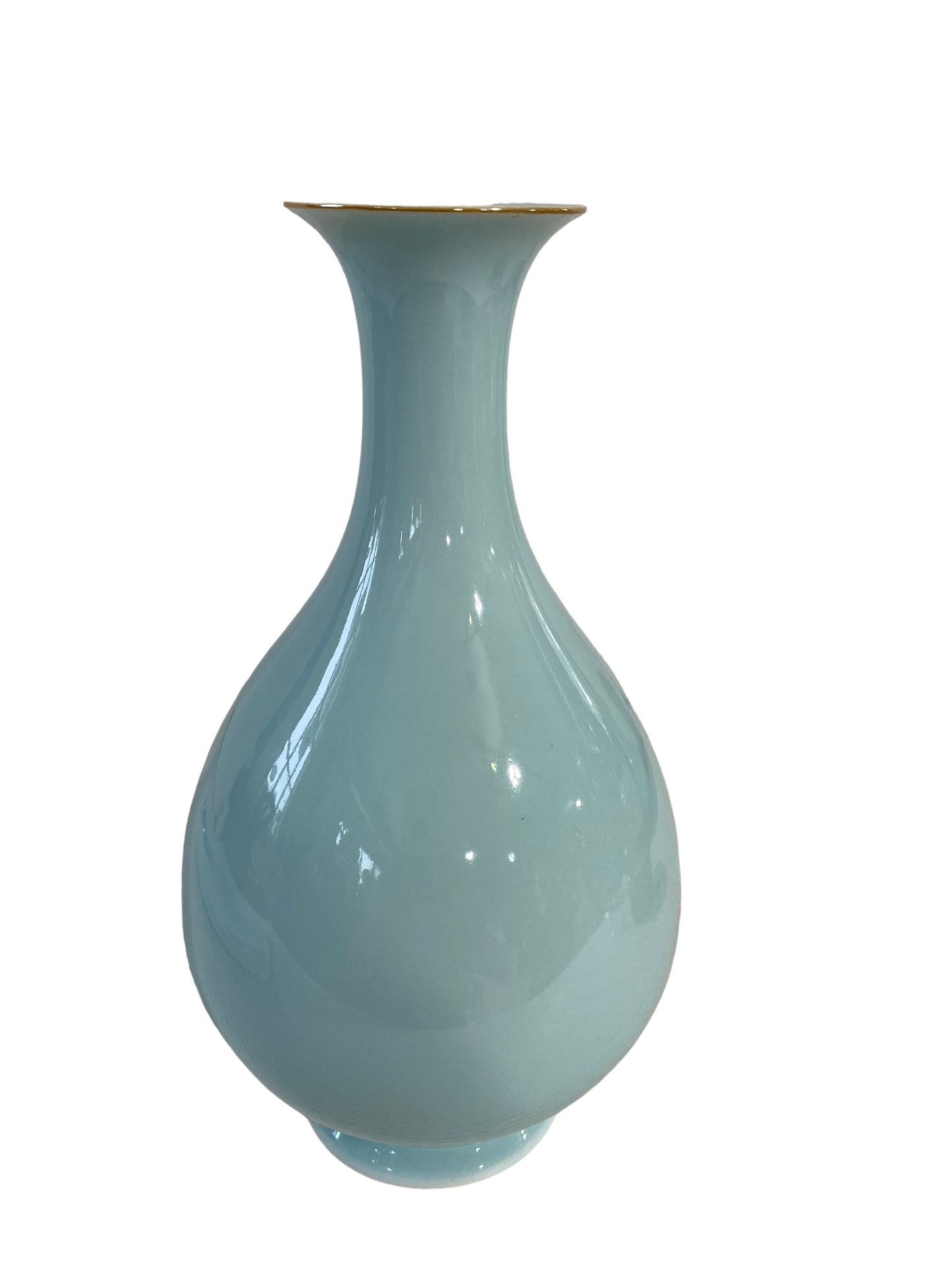 #5631 Chinoiserie Celadon Porcelain Vase