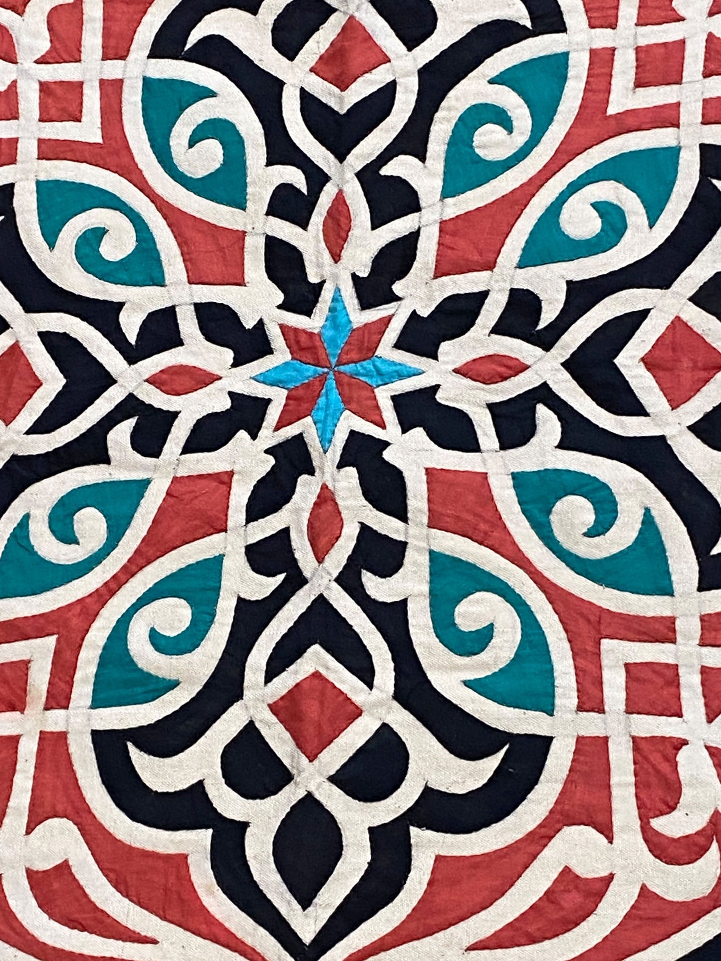 #5742 Vtg Hand Stitched Egyptian Applique Quilt Patchwork/Wall Hanging Tapestry 35"