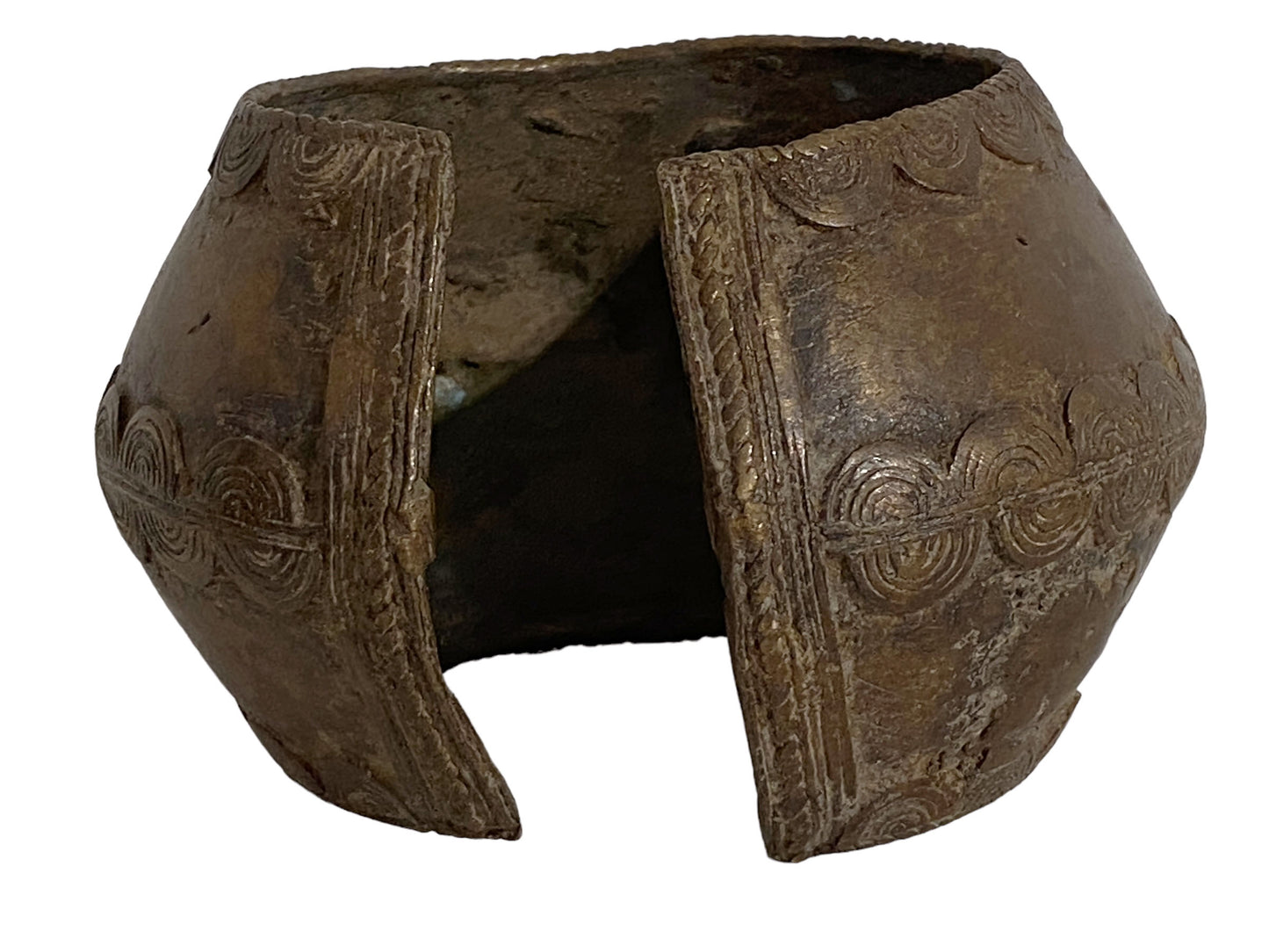 #2995 Exquisite Bronze Bracelet Gan Burkina Faso w/Snaks 3" H by 5" w