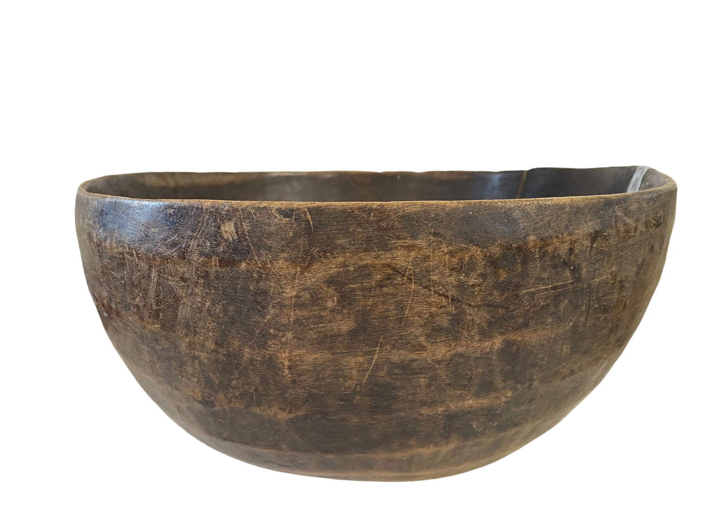 #5837 African Hausa Wooden Bowl From Niger 11.25" Diameter