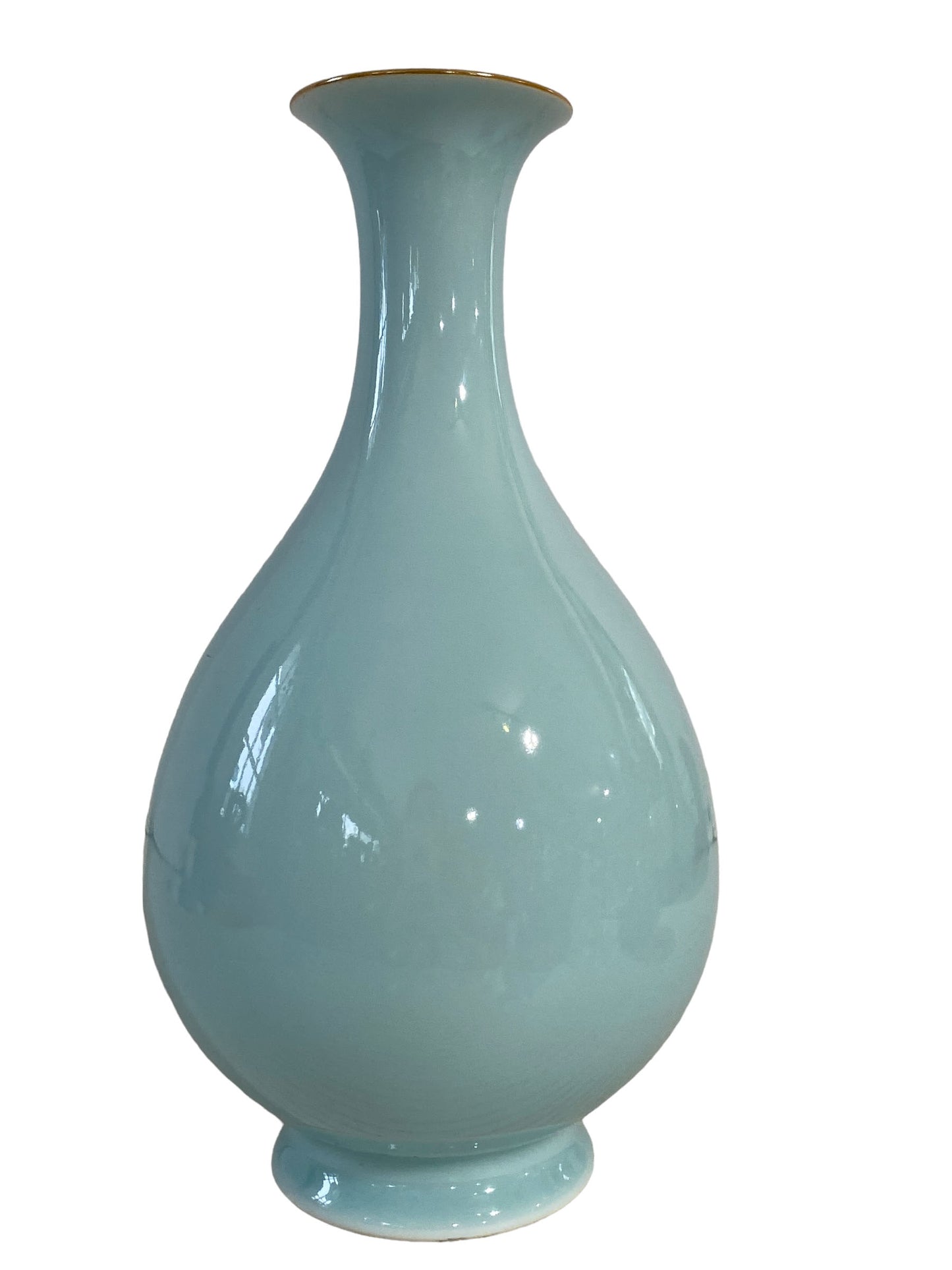 #5631 Chinoiserie Celadon Porcelain Vase