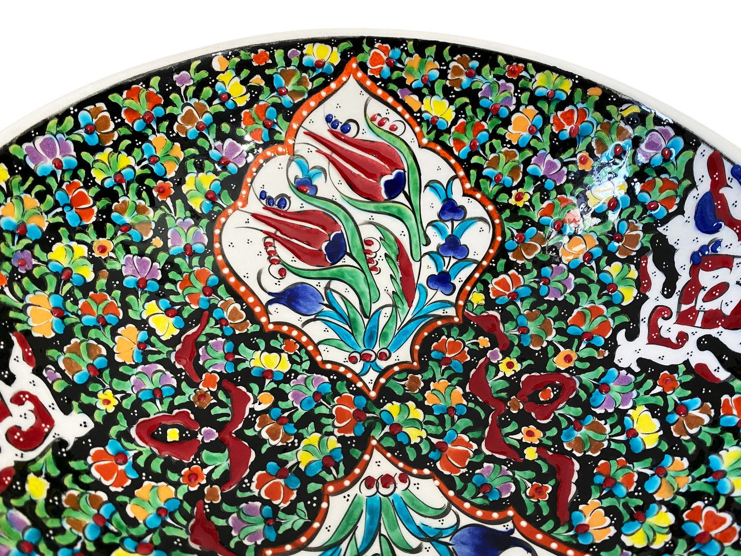#5640 Large Handpainted Turkish Mezze Serving Bowl 12" Diameter