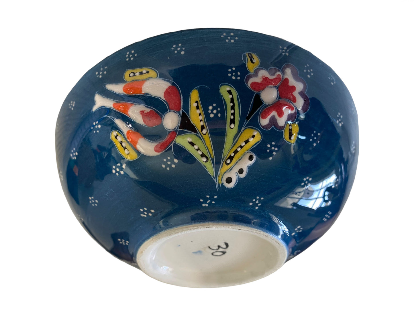 #5637 Handpainted Turkish Mezze Serving Bowl 6.25" Diameter