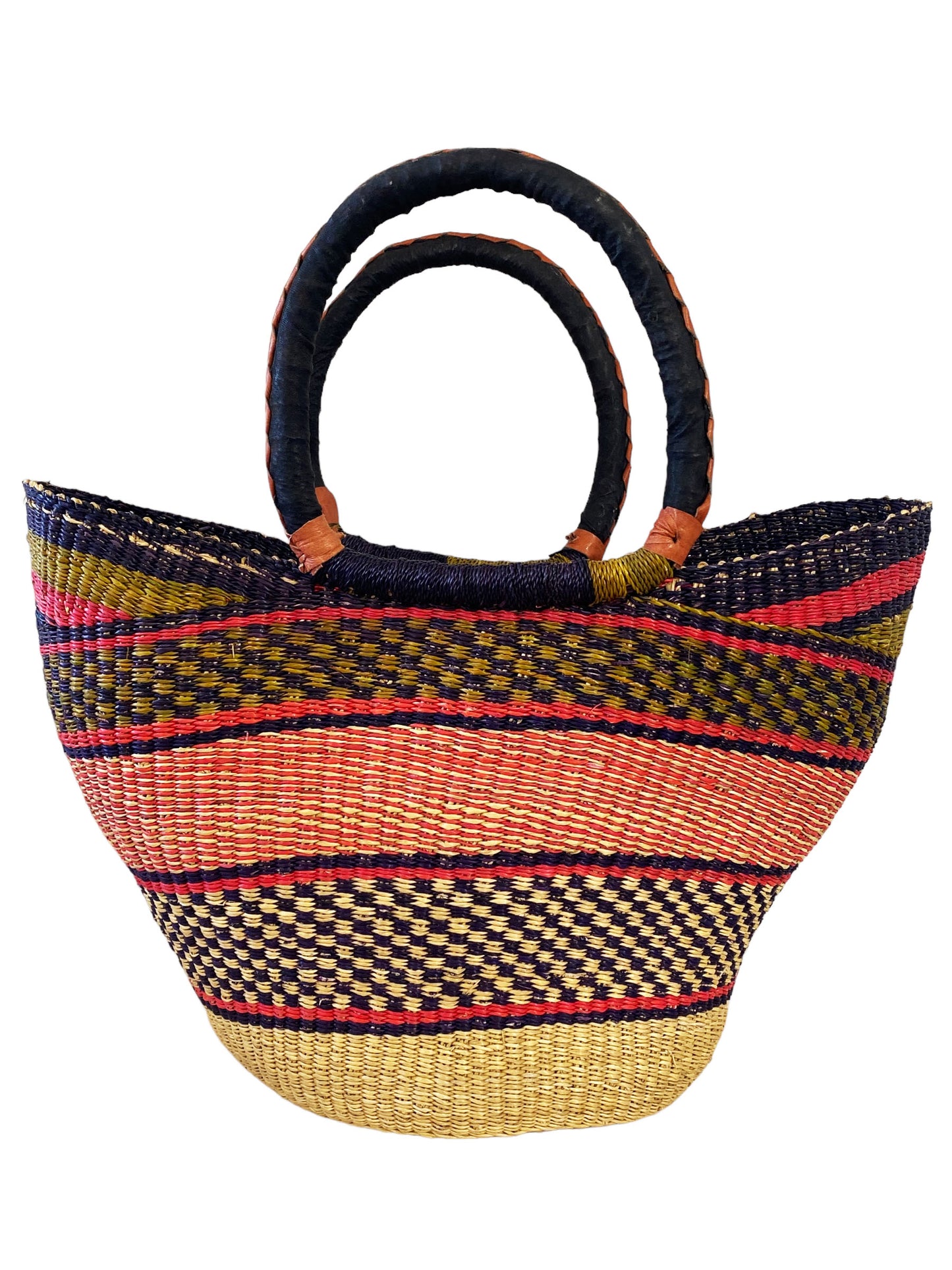 #5874 African Ghanian Bolga Basket 19" H by 19" W