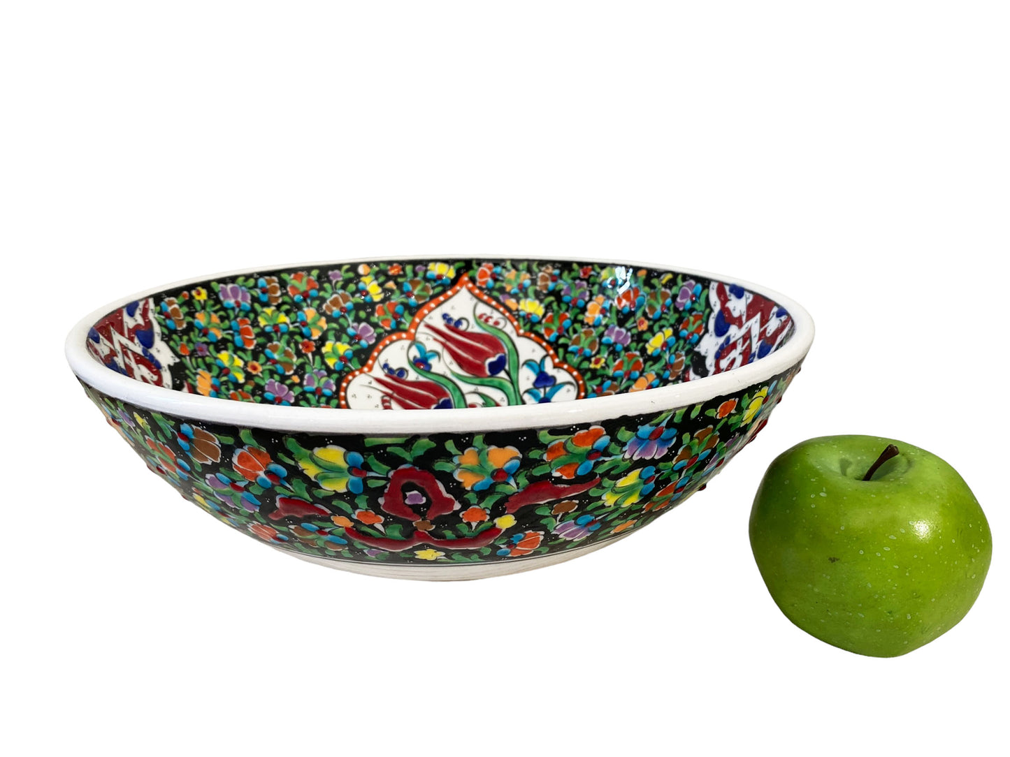 #5640 Large Handpainted Turkish Mezze Serving Bowl 12" Diameter