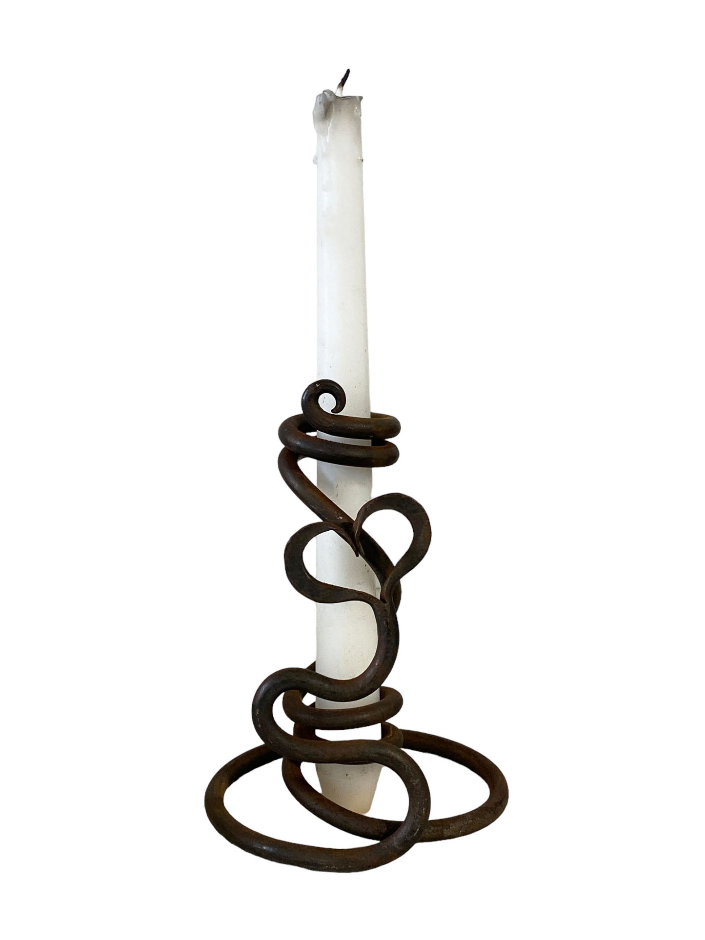 #5667 Vintage Artistic Iron Candle Holder W/Heart 5.75" H
