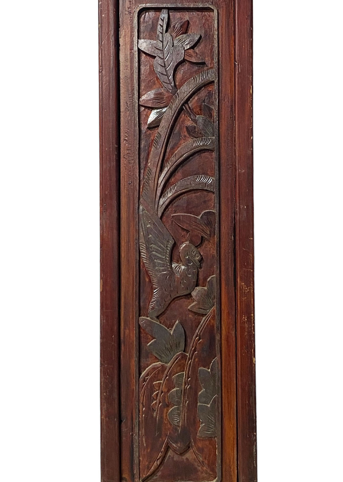 #5543 Antique Chinoiserie Wooden Wall Hanging Panel 37" H