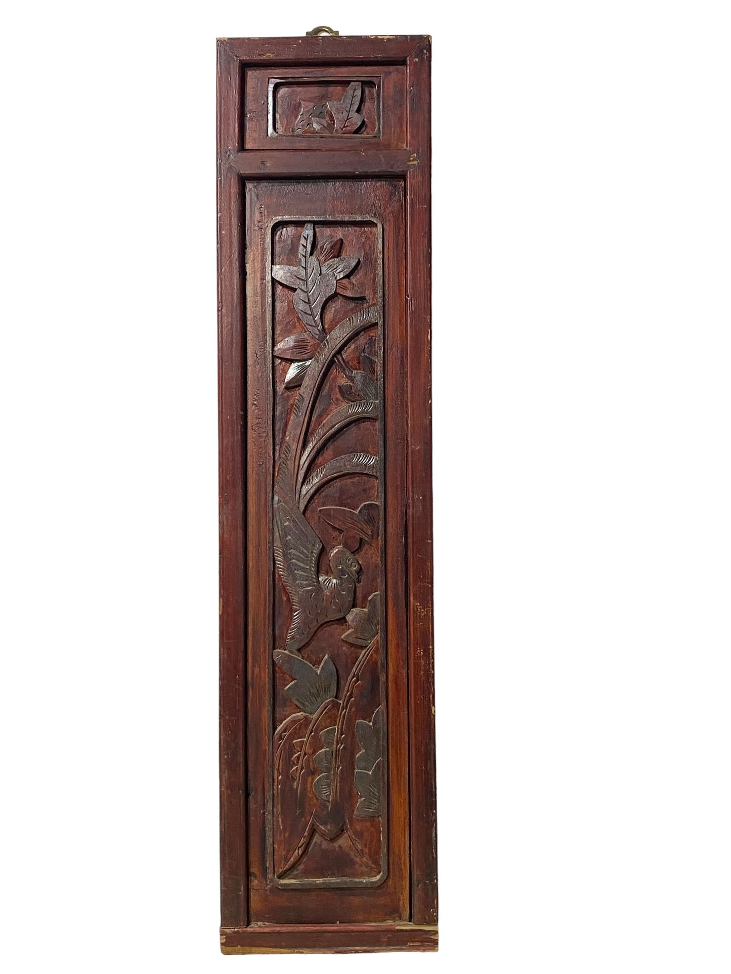 #5543 Antique Chinoiserie Wooden Wall Hanging Panel 37" H