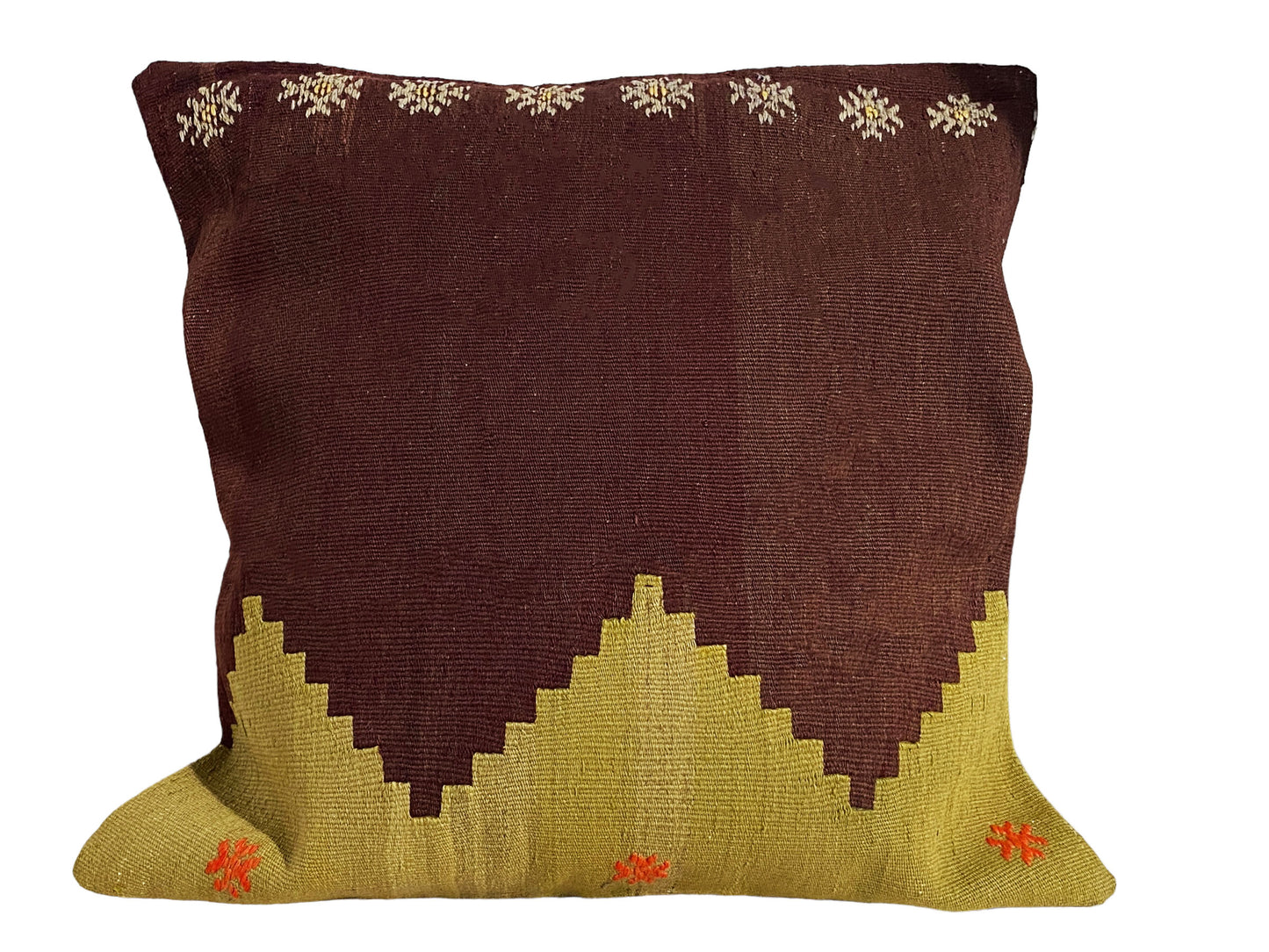 #5684 Superb Custom Made Old Turkish Tribal Kilim Pillow Cover 24" by 24"