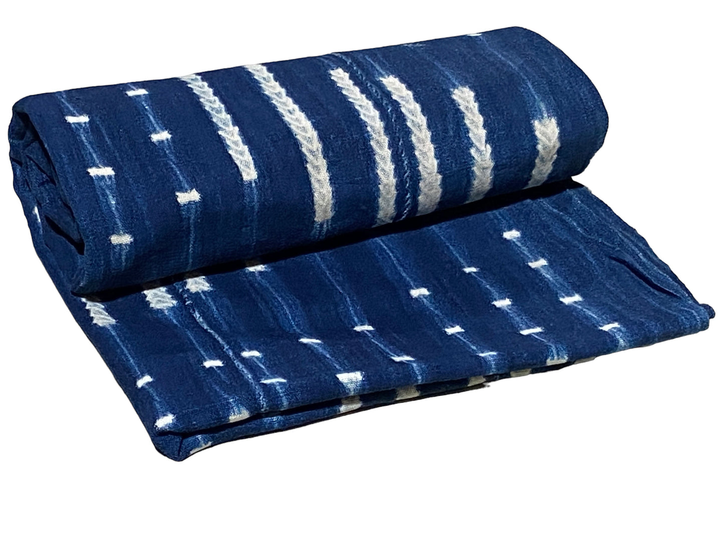 # 5730 Vintage Indigo& White Cloth - Mossi Tribe Burkina Faso 65" by 47"