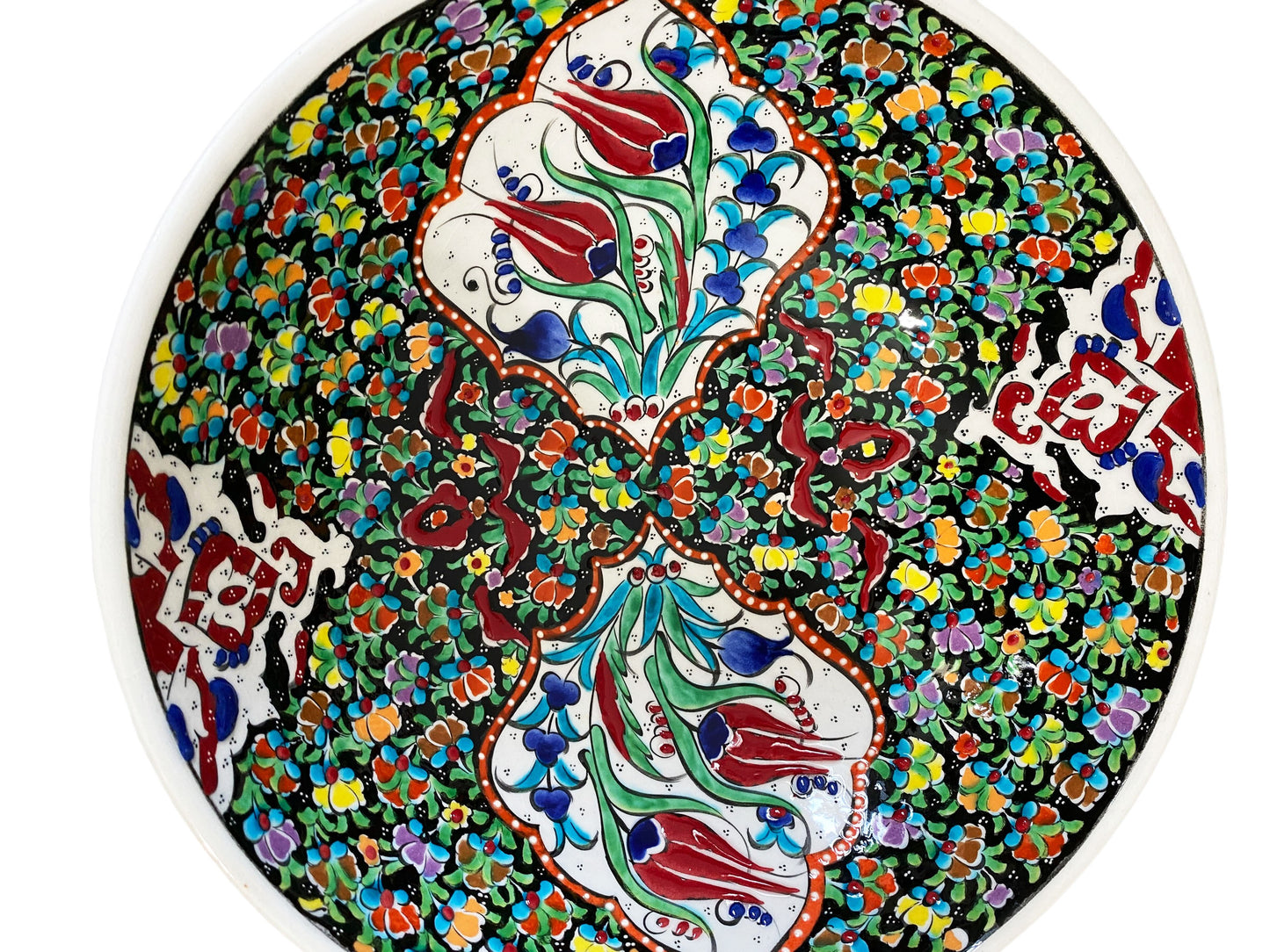 #5640 Large Handpainted Turkish Mezze Serving Bowl 12" Diameter