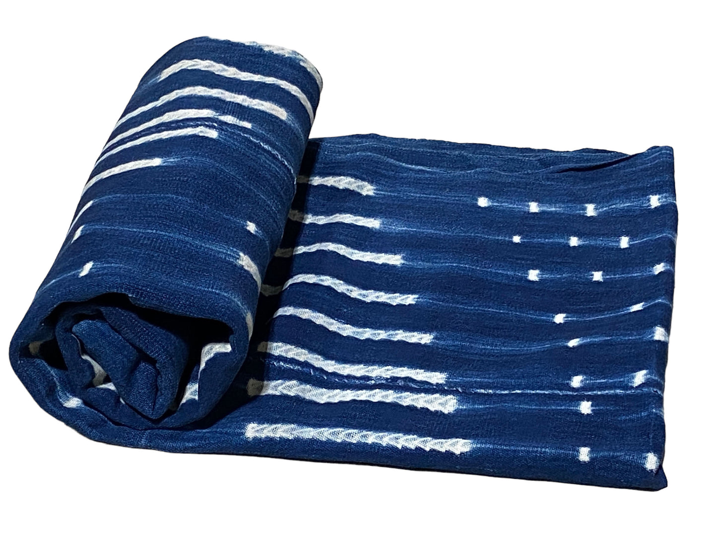 # 5730 Vintage Indigo& White Cloth - Mossi Tribe Burkina Faso 65" by 47"