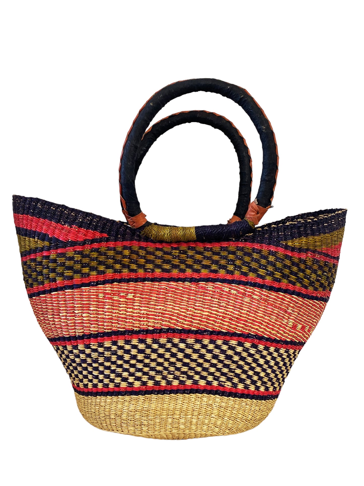 #5874 African Ghanian Bolga Basket 19" H by 19" W