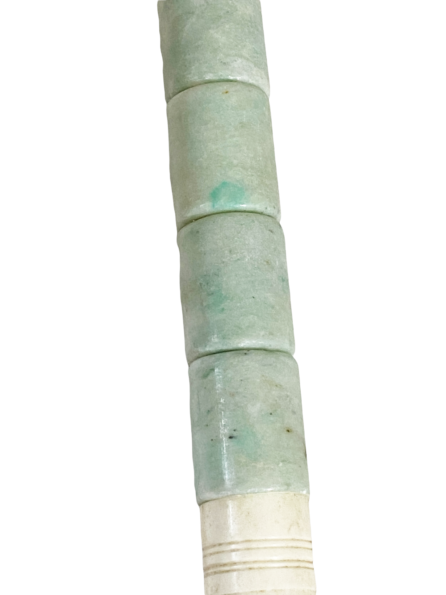 #4171 Chinoiserie Soapstone and Bone Calligraphy Brush 13.5" H