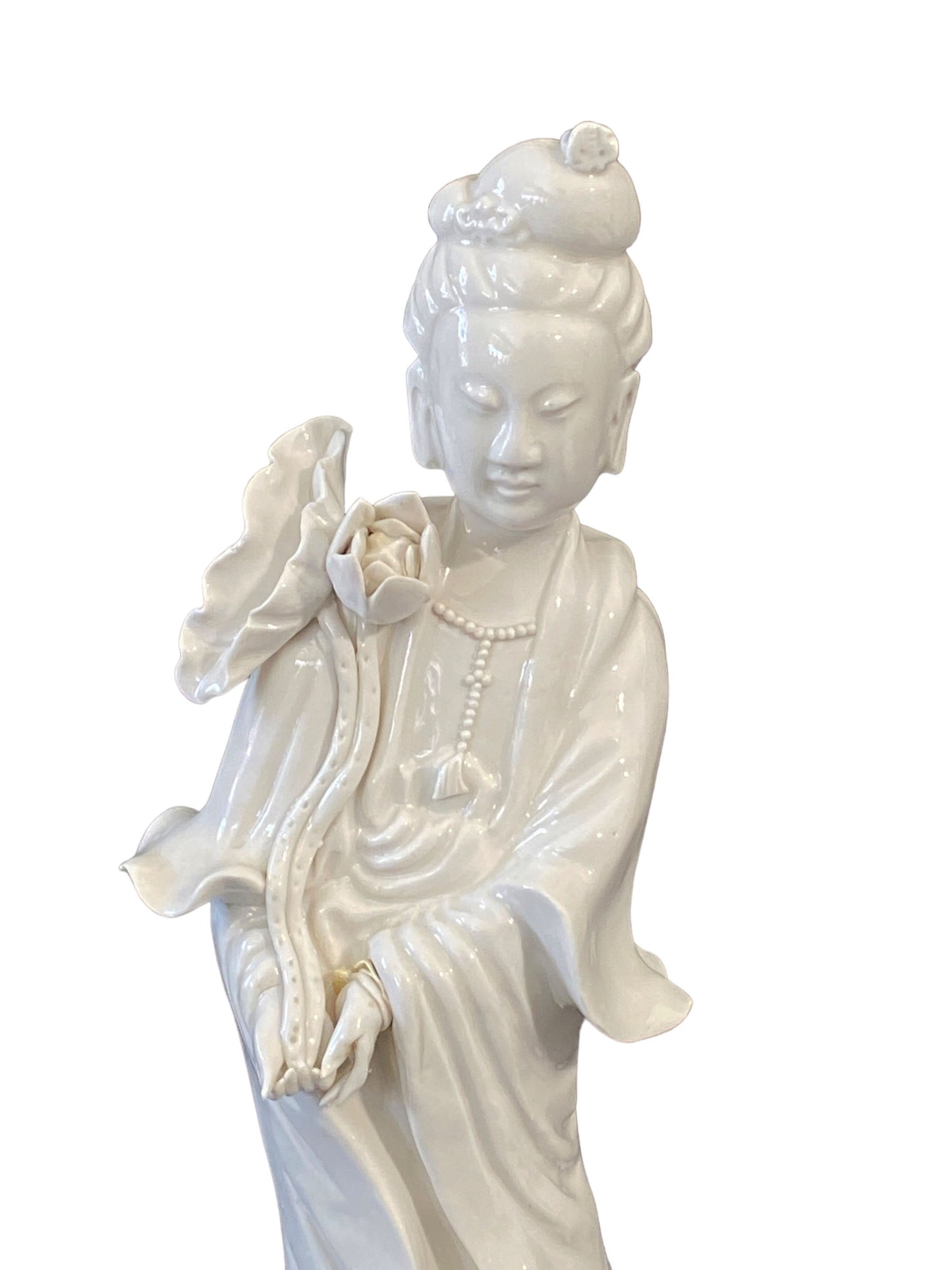 #5705 Vintage Blanc De Chine Porcelain Guanyin Statue China, circa 1950