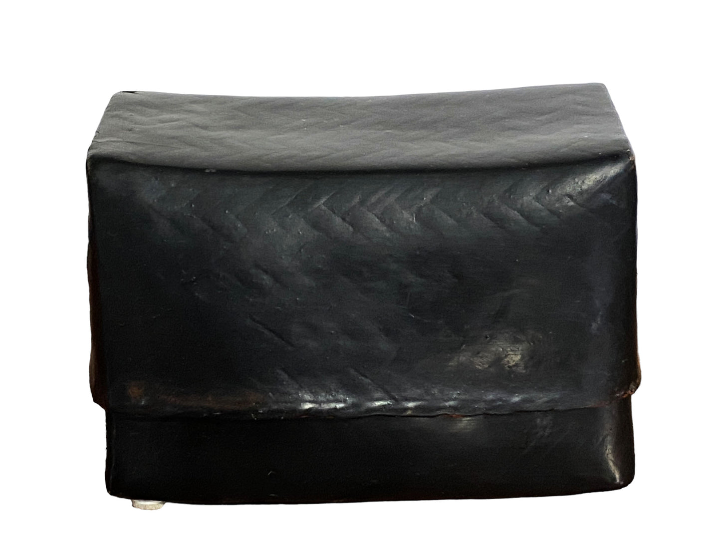 #126 Burmese  Black Lacquer Bamboo Wood  Box  6" w