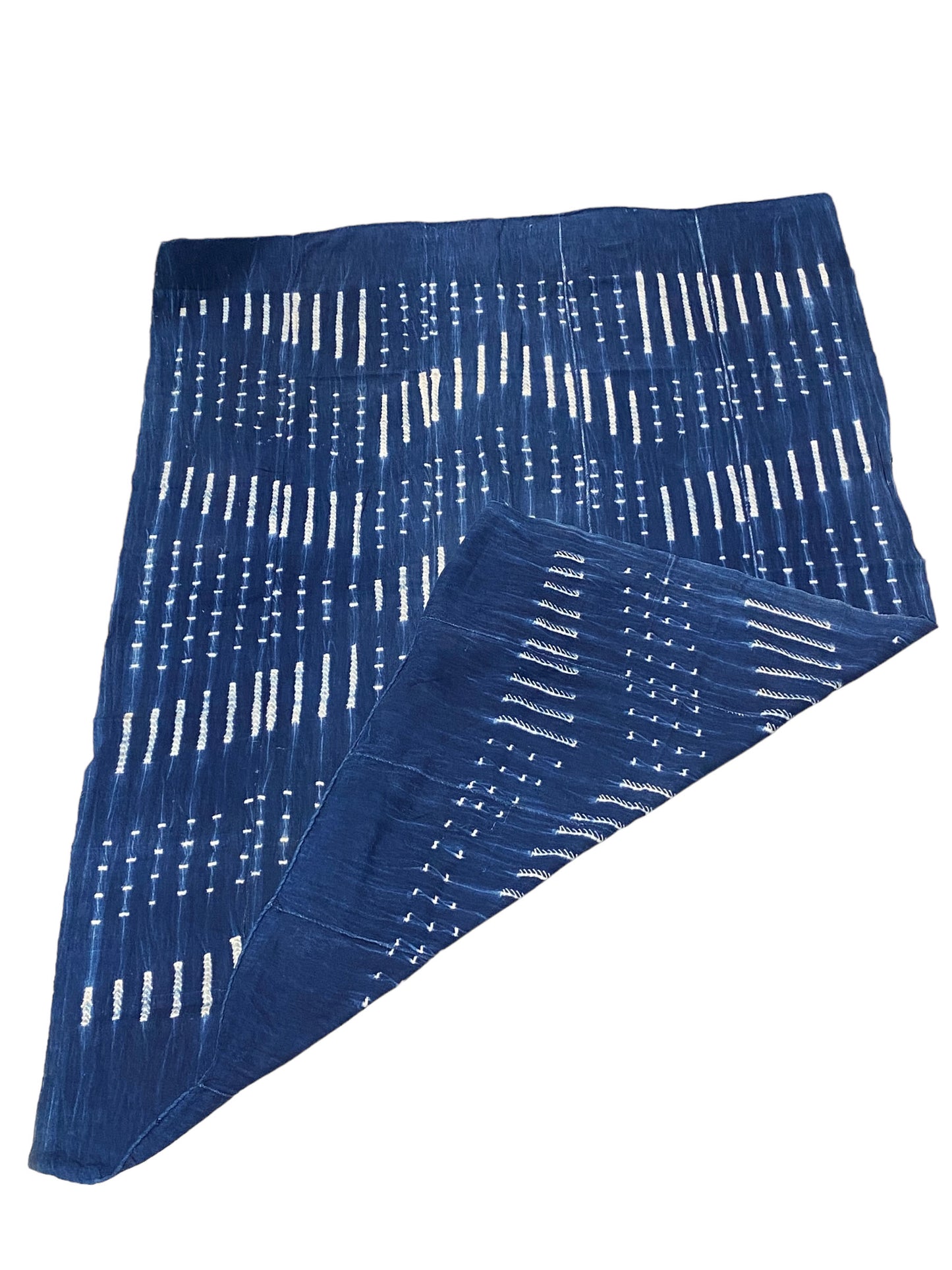 # 5730 Vintage Indigo& White Cloth - Mossi Tribe Burkina Faso 65" by 47"