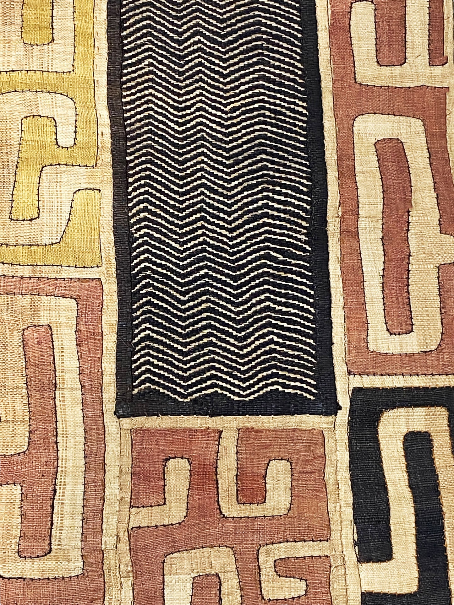 #5647 Superb African Kuba Cloth Raffia /Textile Zaire 51" by 18"