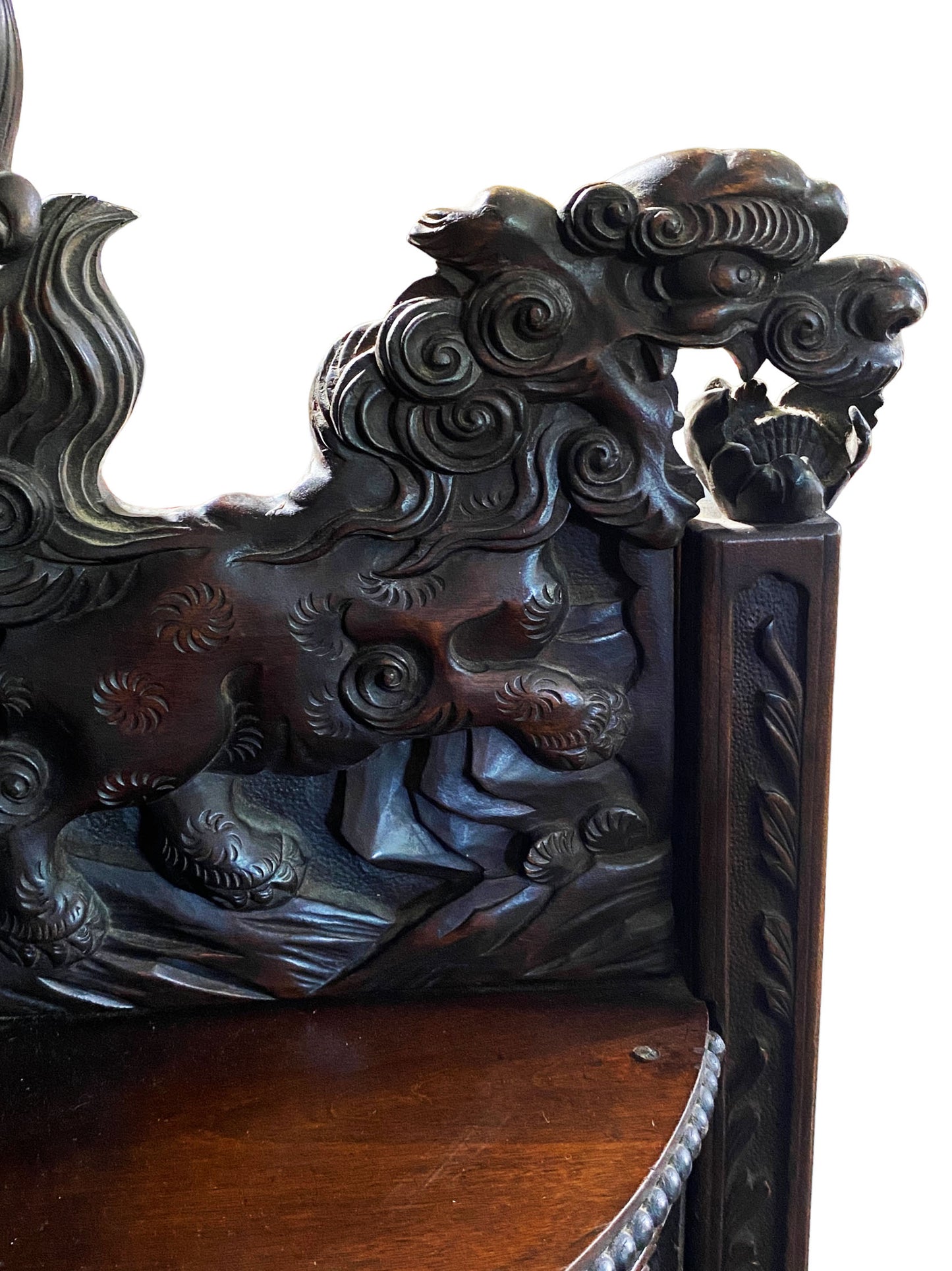 #7078 Museum Quality Antique Rare Sino Brithish Bureau Cabinet ca 1850