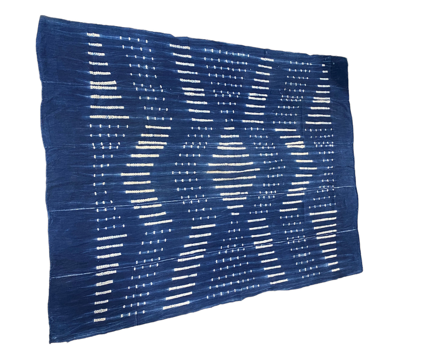 # 5730 Vintage Indigo& White Cloth - Mossi Tribe Burkina Faso 65" by 47"