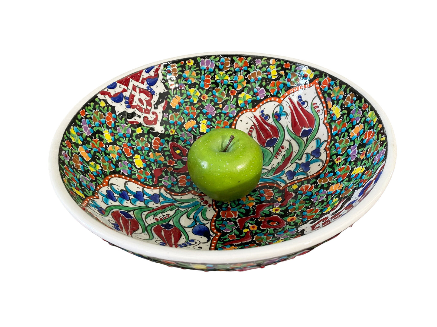#5640 Large Handpainted Turkish Mezze Serving Bowl 12" Diameter