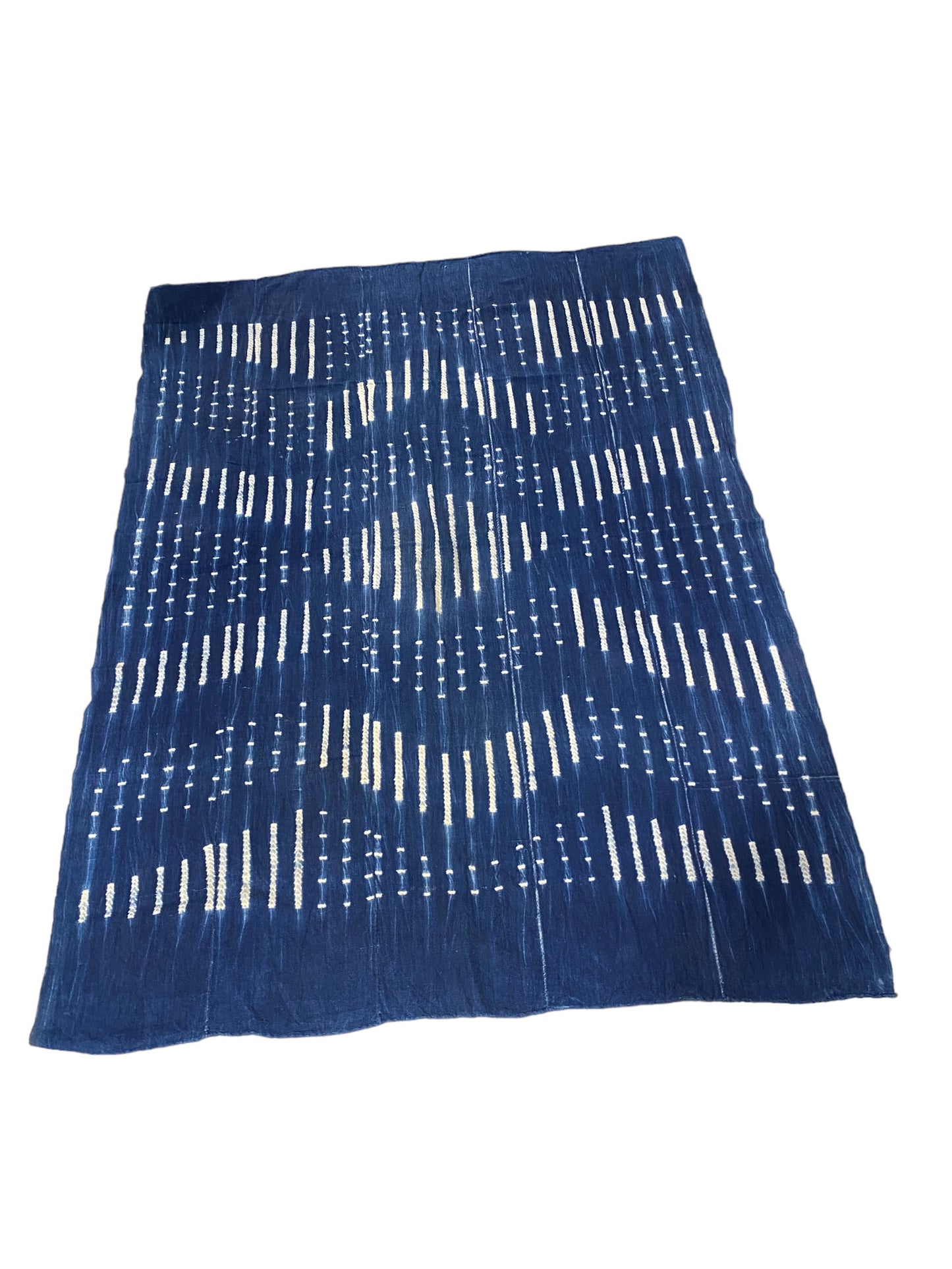 # 5730 Vintage Indigo& White Cloth - Mossi Tribe Burkina Faso 65" by 47"